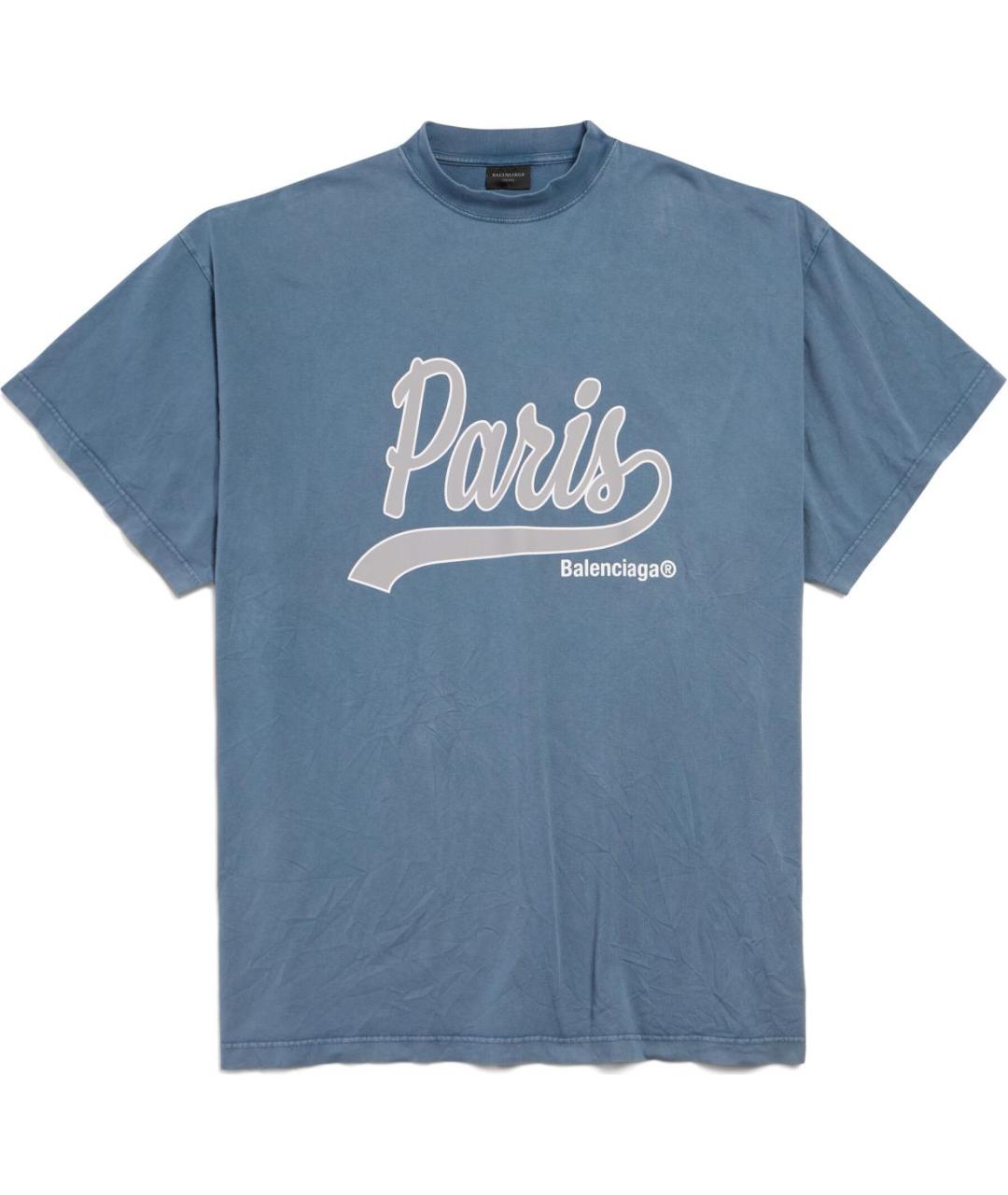 BALENCIAGA Синяя футболка, фото 1