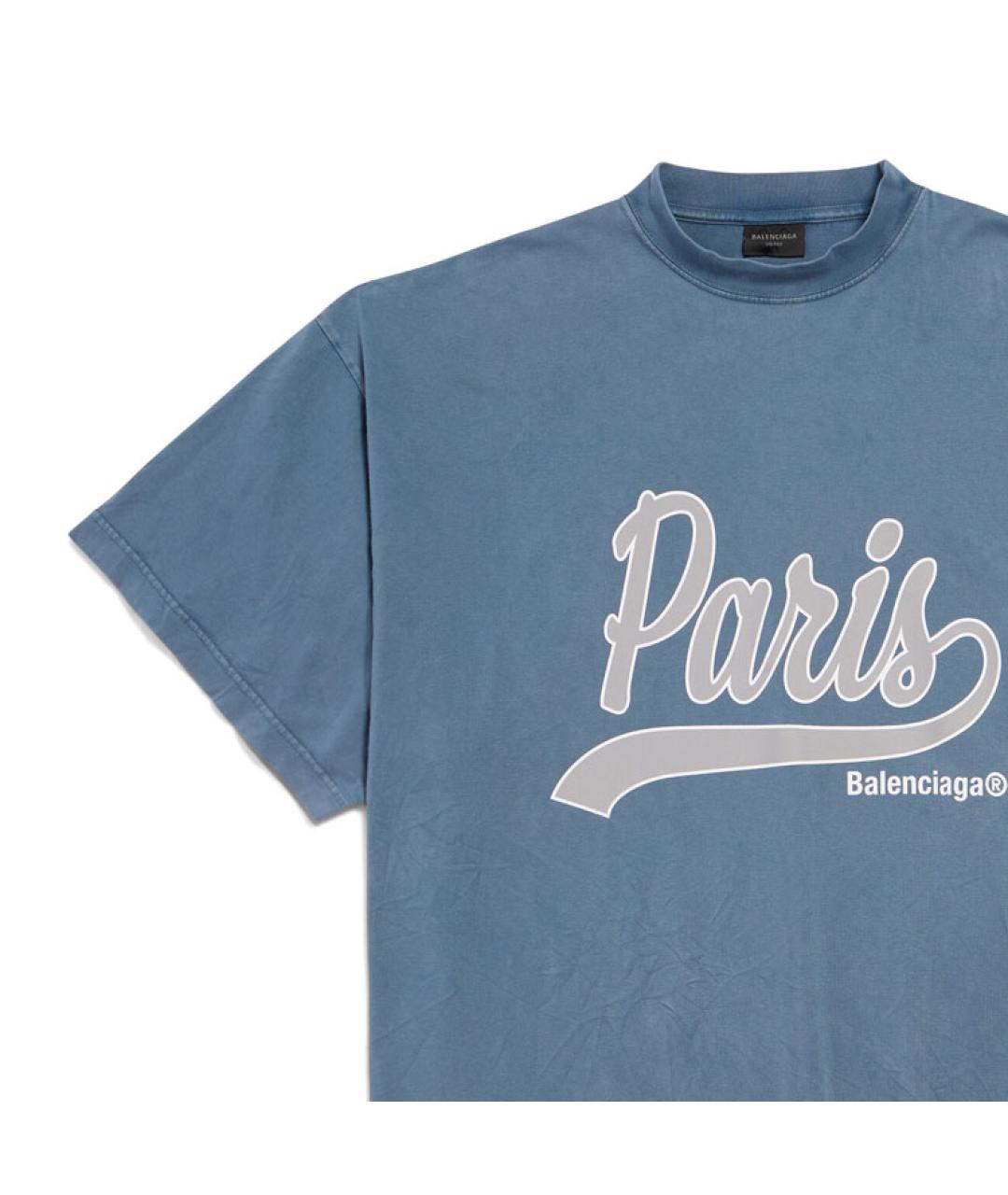 BALENCIAGA Синяя футболка, фото 4