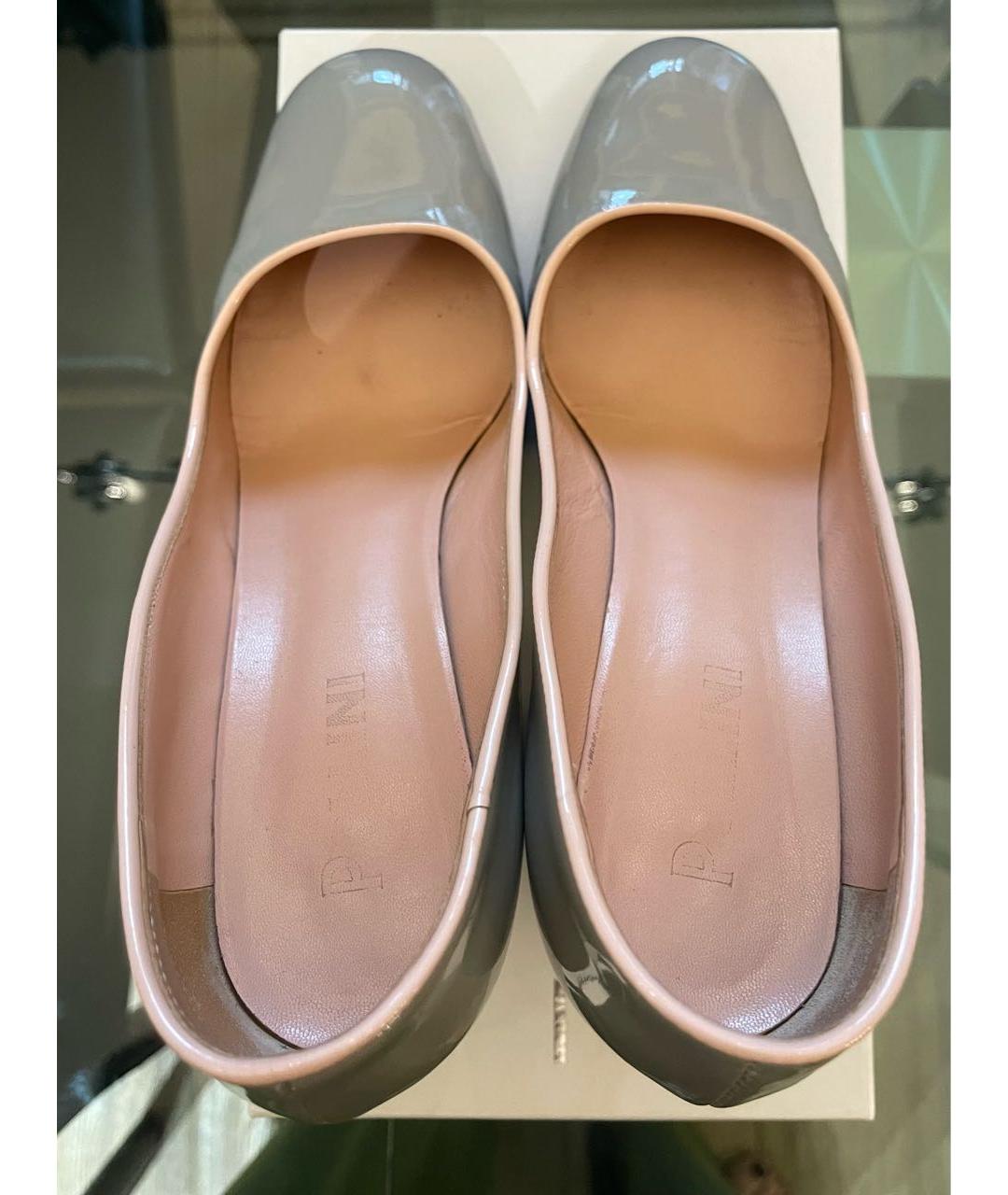 POLLINI Серые туфли из лакированной кожи, фото 3