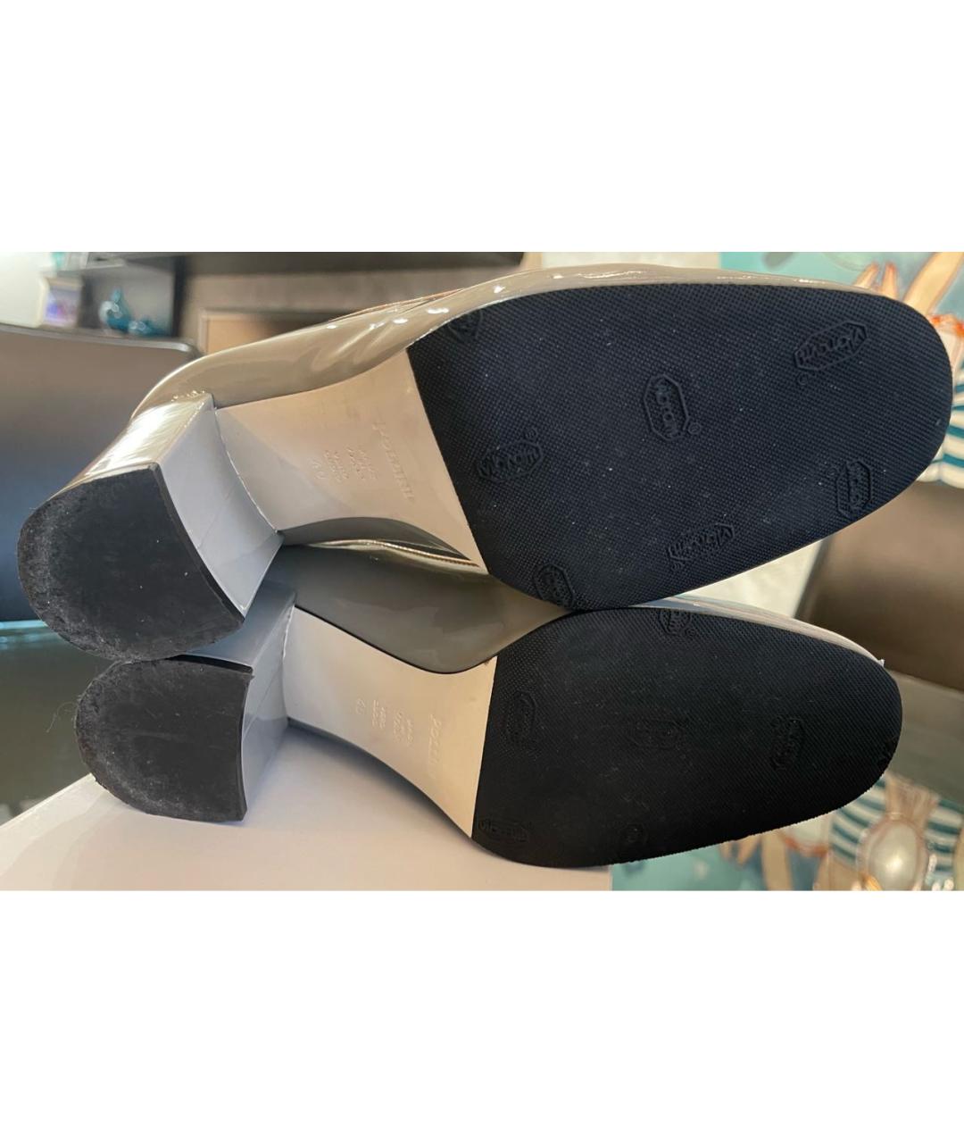 POLLINI Серые туфли из лакированной кожи, фото 5