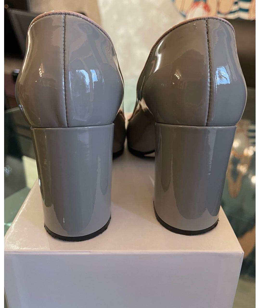 POLLINI Серые туфли из лакированной кожи, фото 4