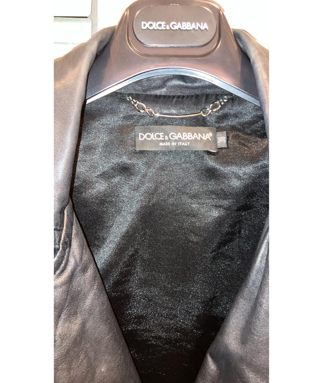 DOLCE&GABBANA Черная кожаная куртка, фото 3
