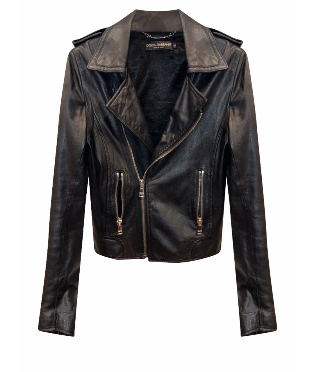 DOLCE&GABBANA Черная кожаная куртка, фото 1