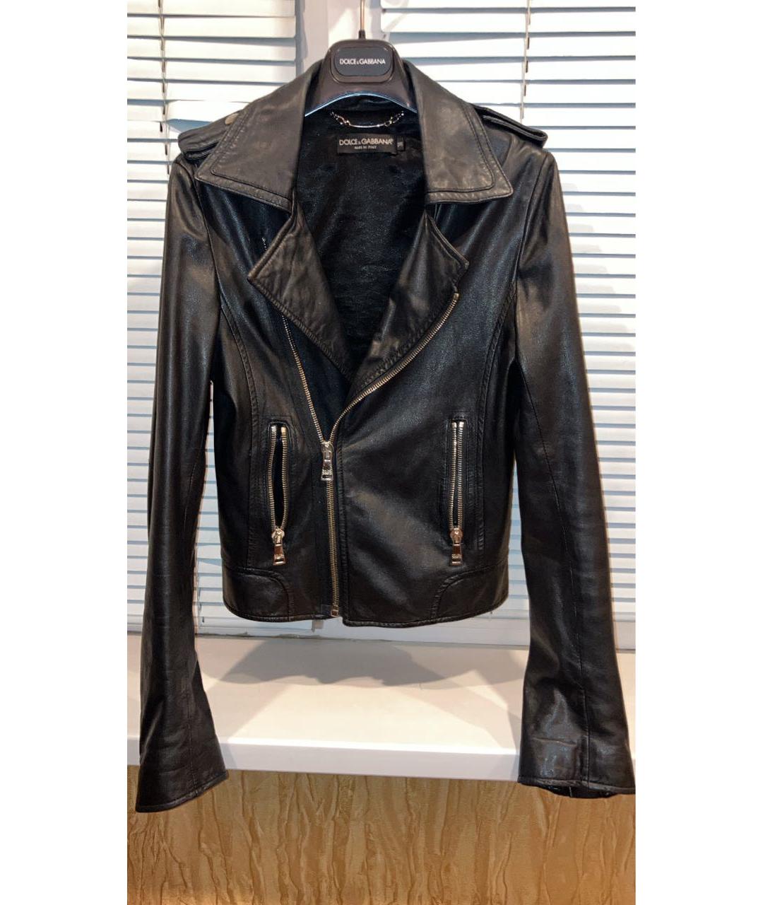 DOLCE&GABBANA Черная кожаная куртка, фото 6