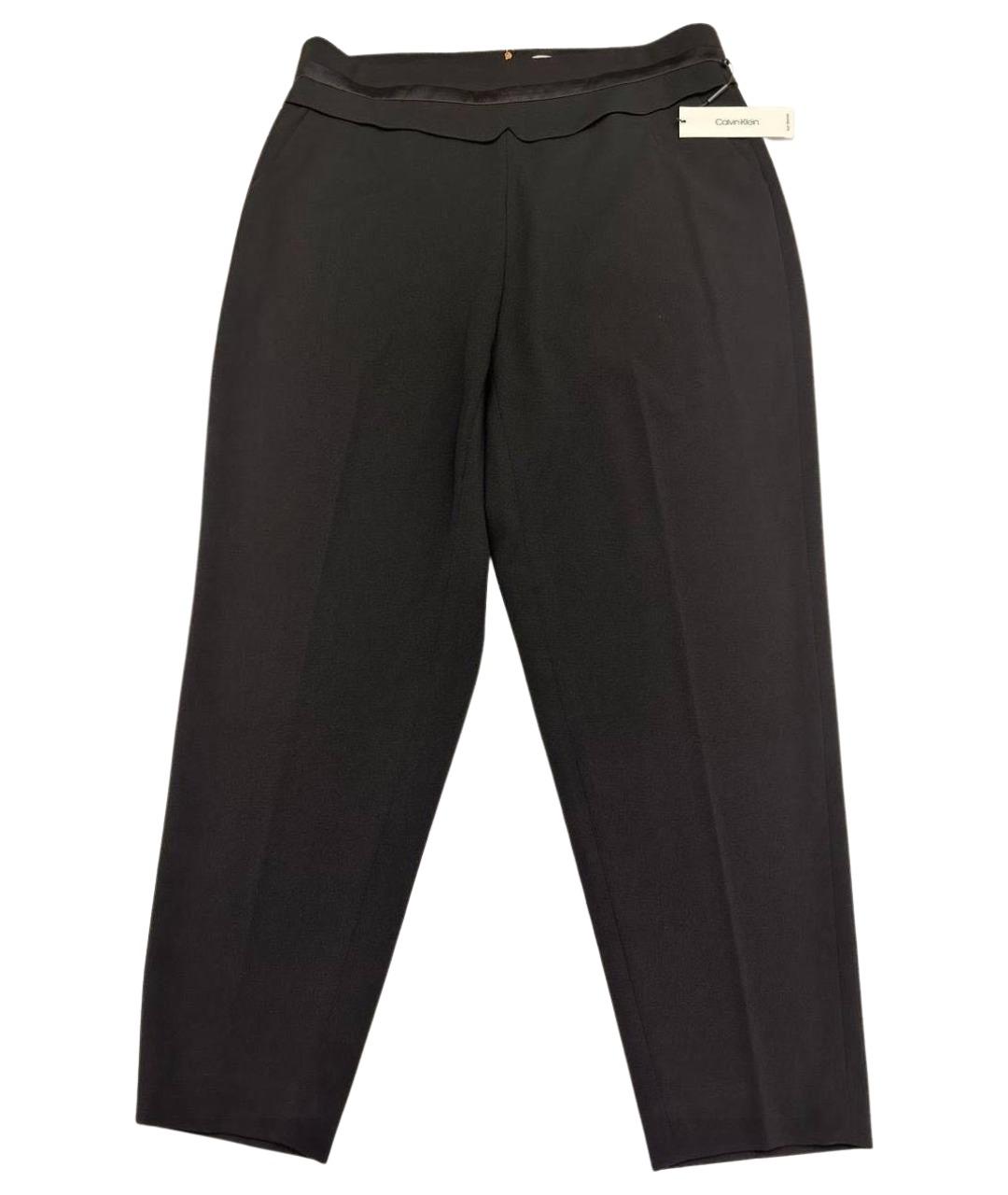 CALVIN KLEIN Черные хлопковые прямые брюки, фото 1