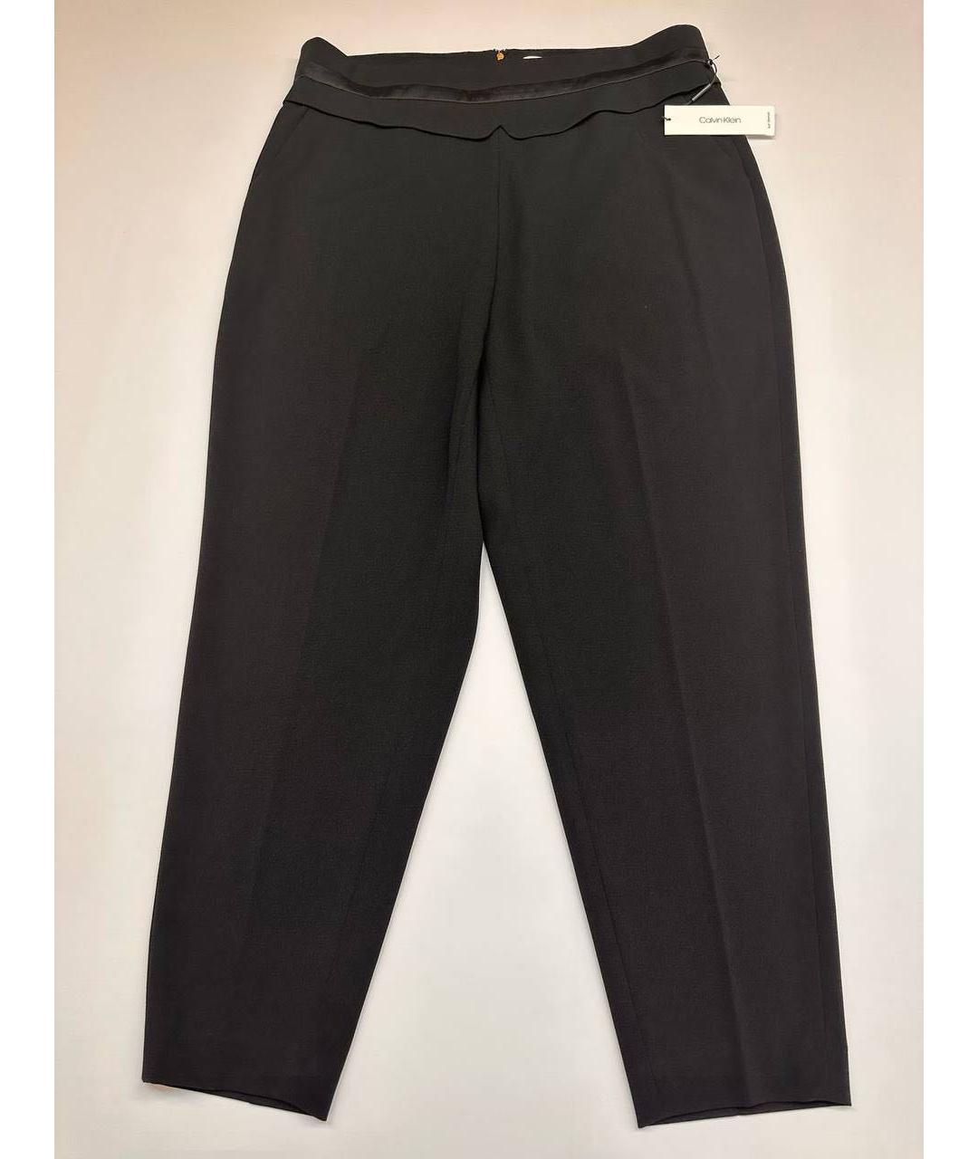 CALVIN KLEIN Черные хлопковые прямые брюки, фото 9