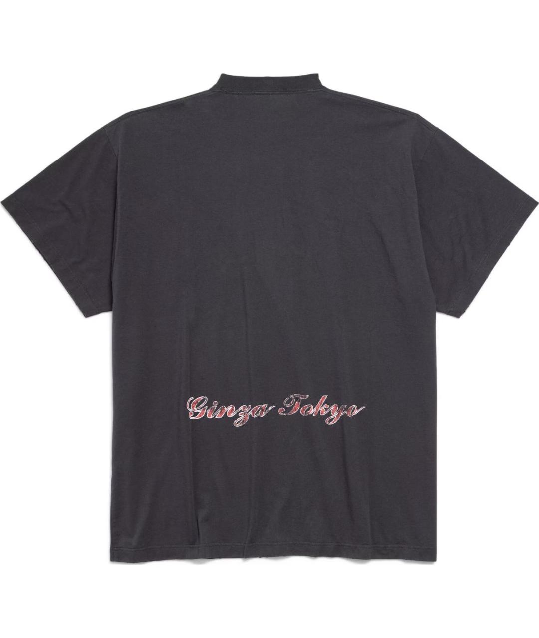 BALENCIAGA Черная хлопковая футболка, фото 2