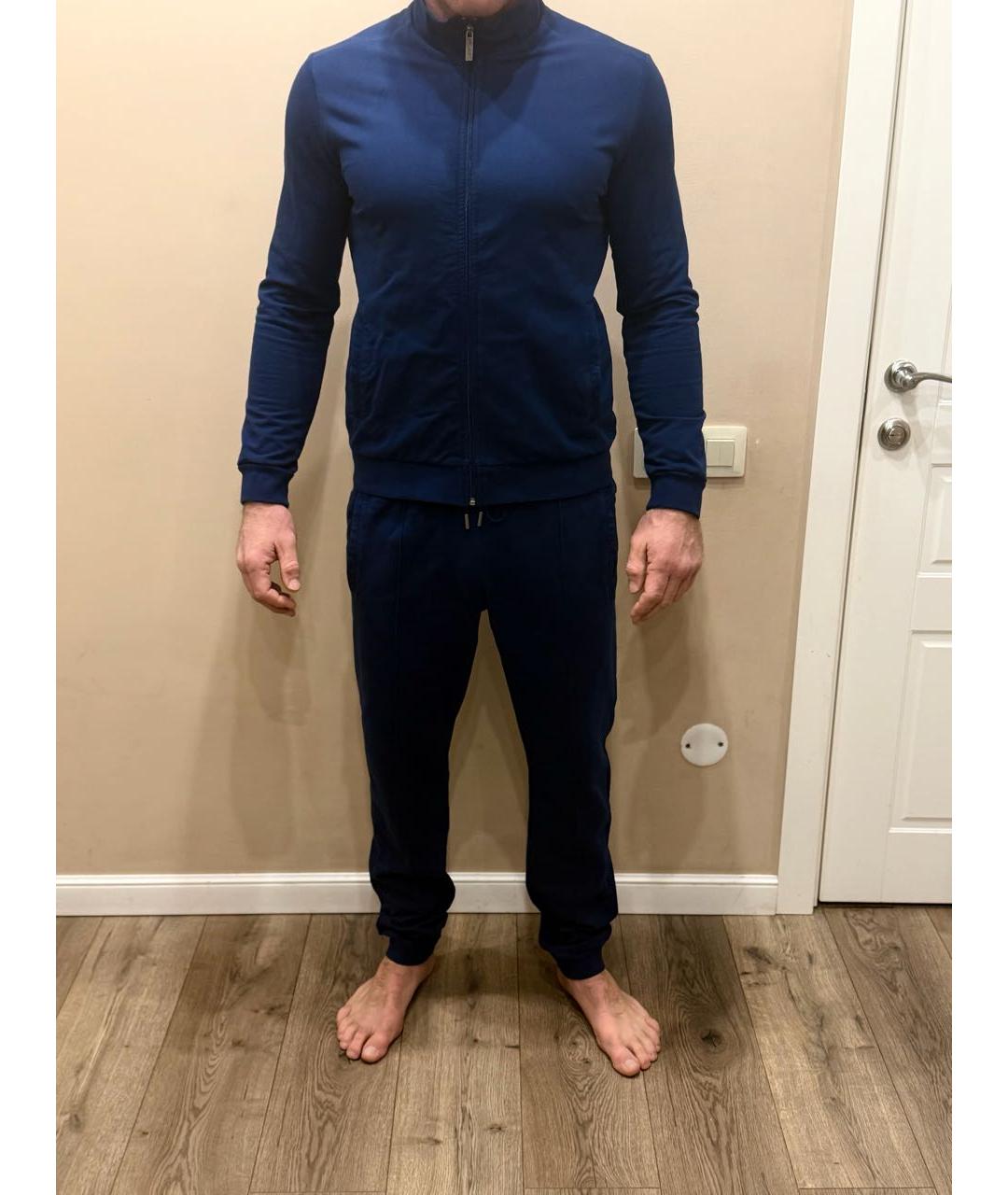 BIKKEMBERGS Темно-синий хлопковый спортивный костюм, фото 3