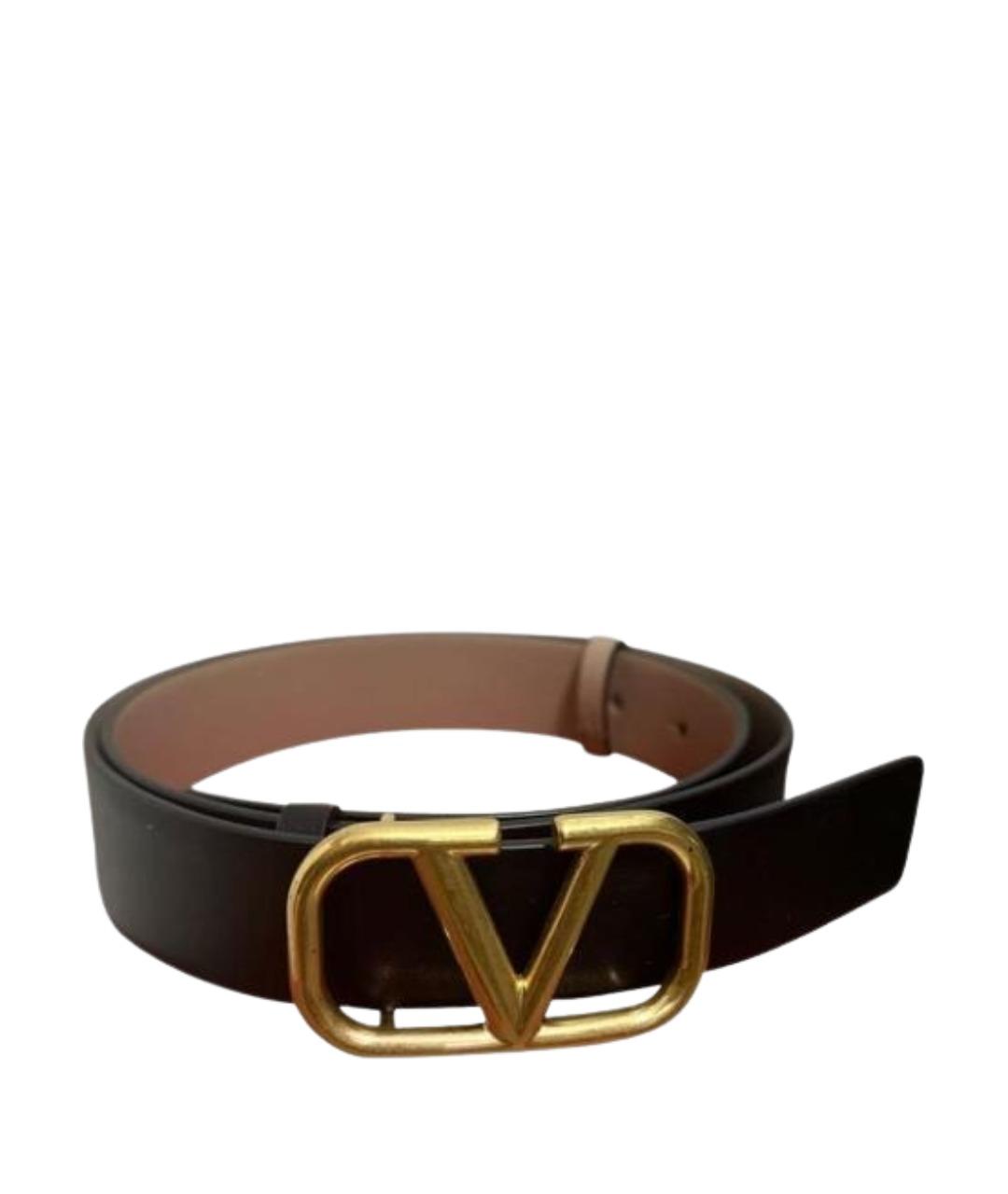 VALENTINO Черный кожаный ремень, фото 1