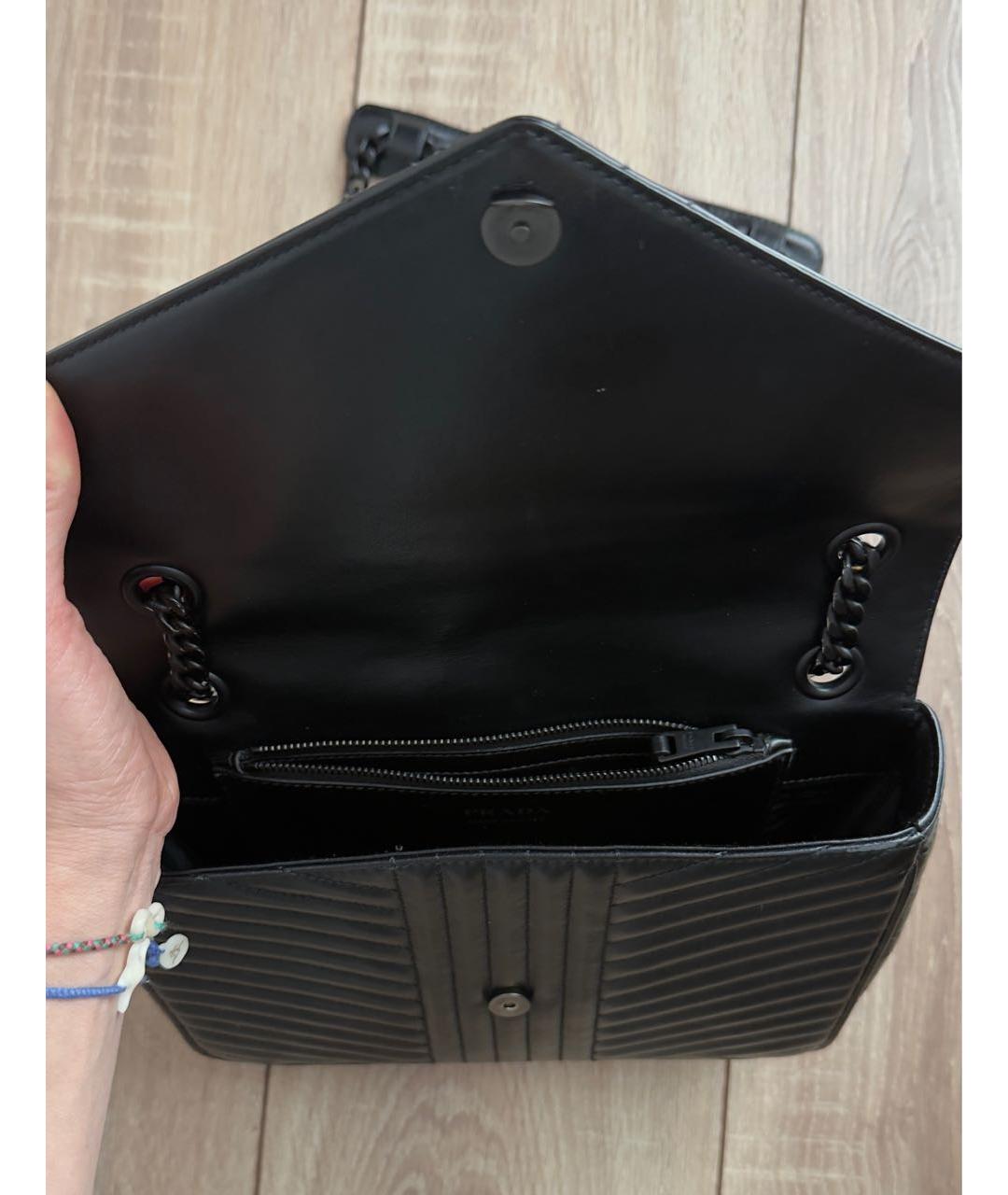 PRADA Черная кожаная сумка через плечо, фото 4
