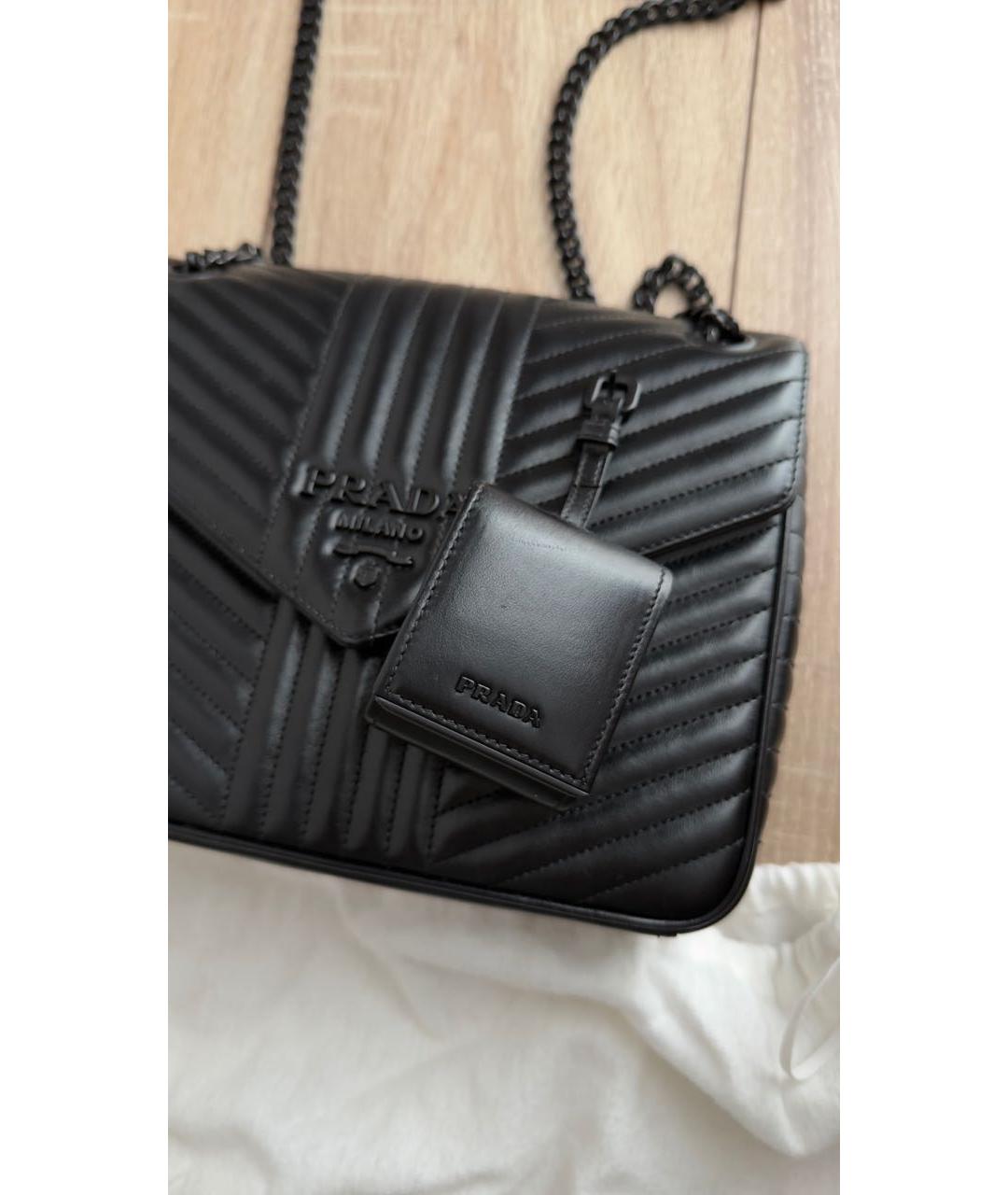 PRADA Черная кожаная сумка через плечо, фото 6