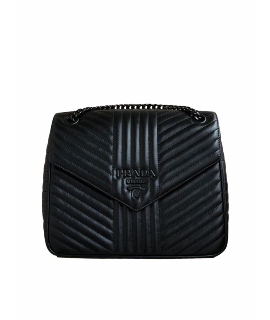 PRADA Черная кожаная сумка через плечо, фото 1