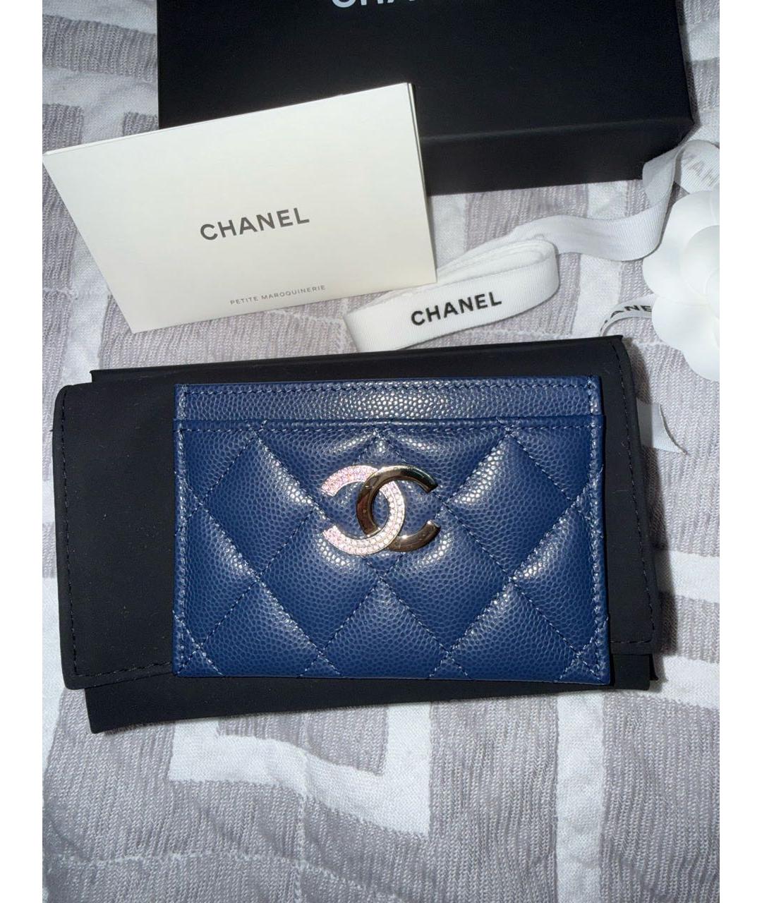 CHANEL Темно-синий кожаный кардхолдер, фото 6