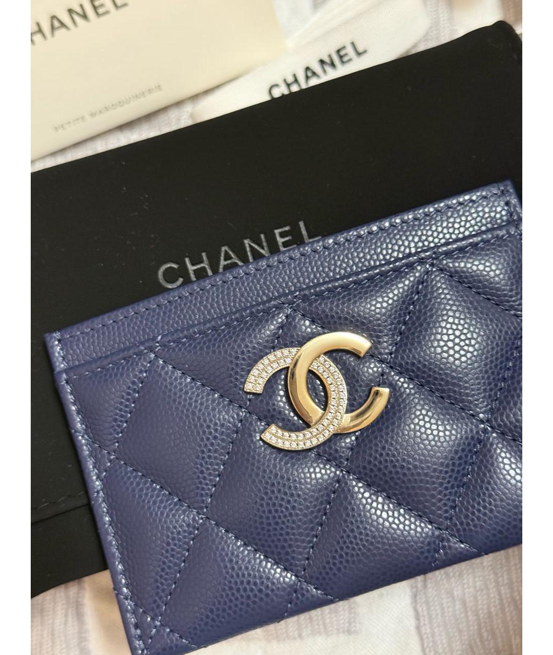 CHANEL Темно-синий кожаный кардхолдер, фото 5