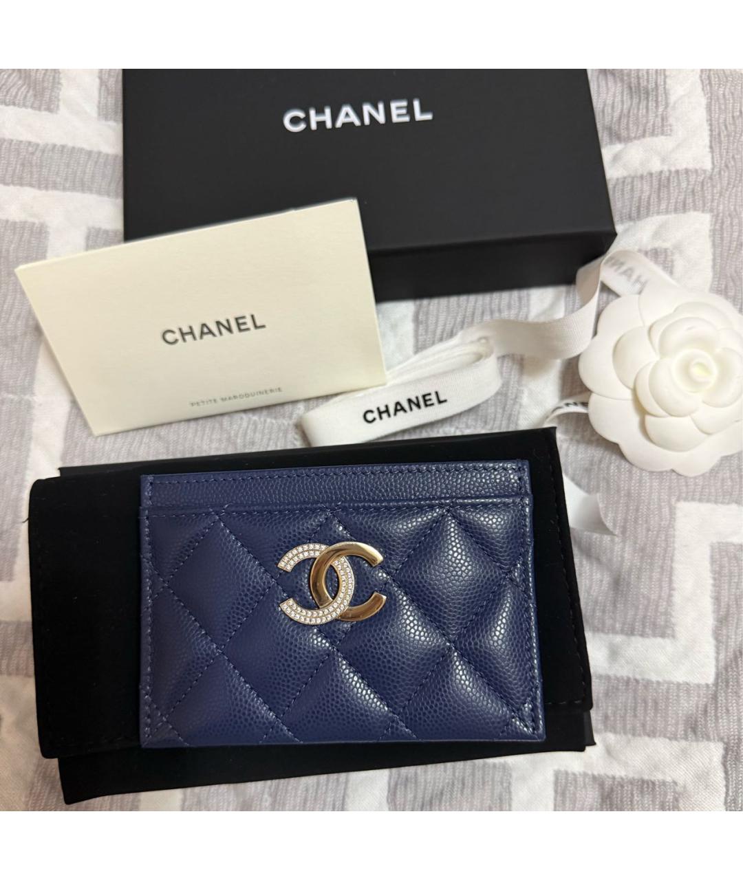 CHANEL Темно-синий кожаный кардхолдер, фото 7