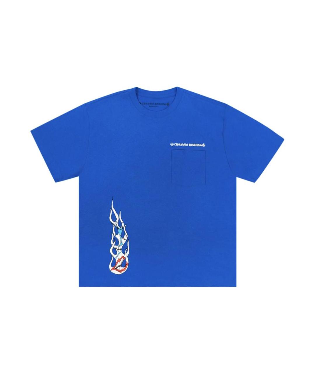CHROME HEARTS Синяя хлопковая футболка, фото 1