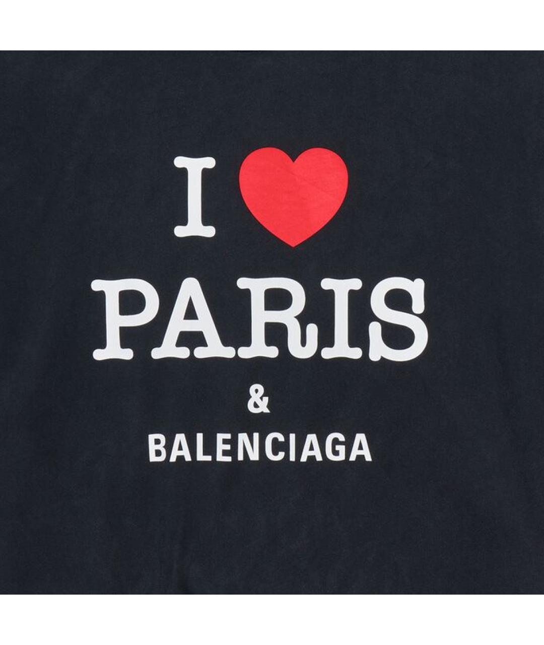 BALENCIAGA Черная хлопковая футболка, фото 3