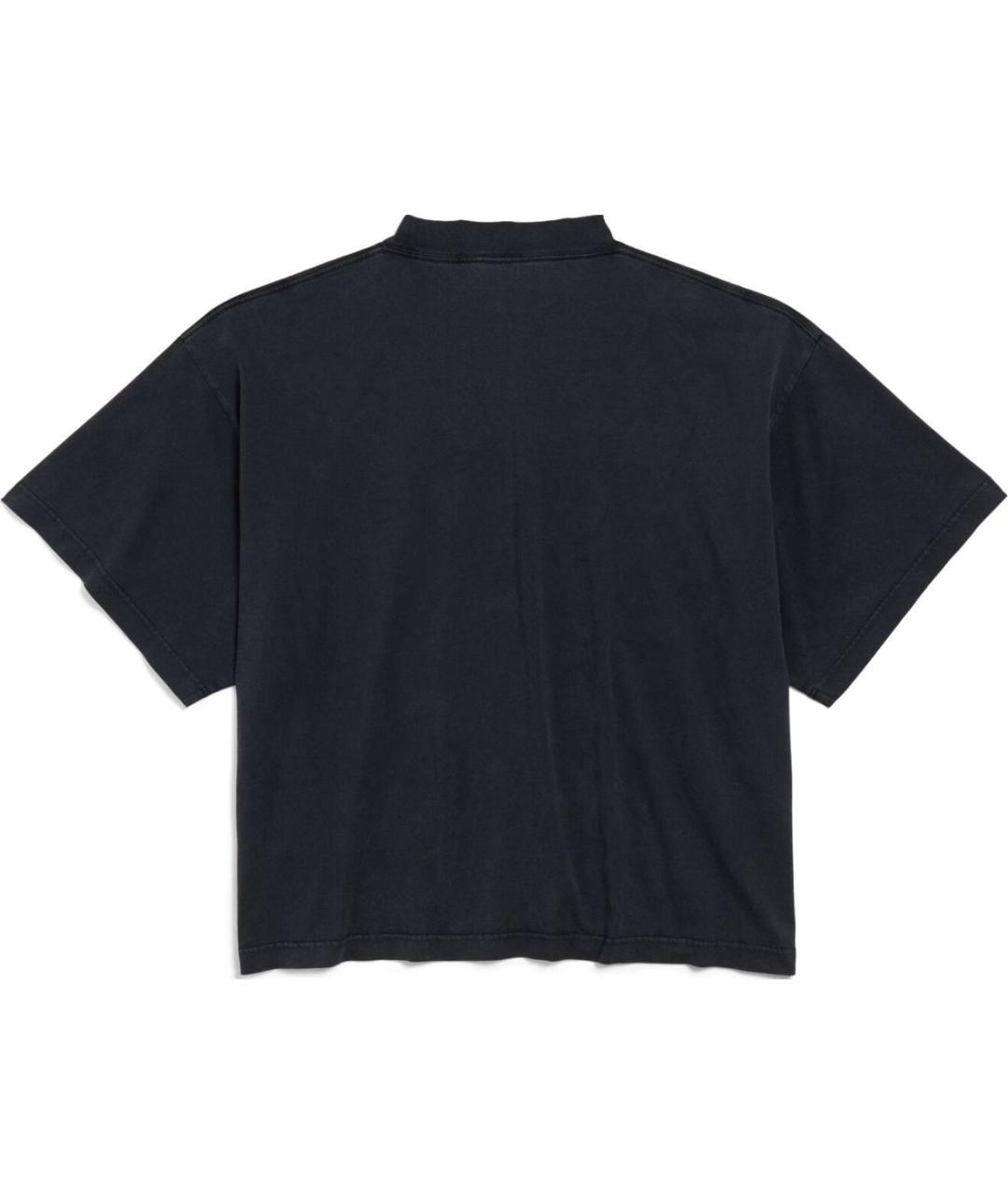 BALENCIAGA Черная хлопковая футболка, фото 2