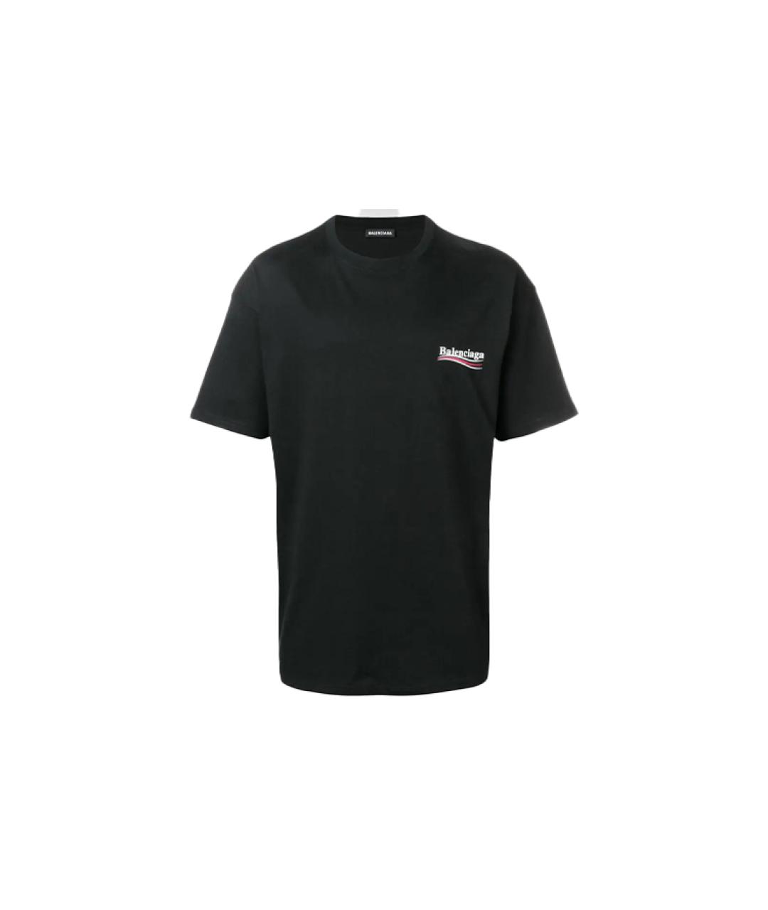 BALENCIAGA Черная хлопковая футболка, фото 5