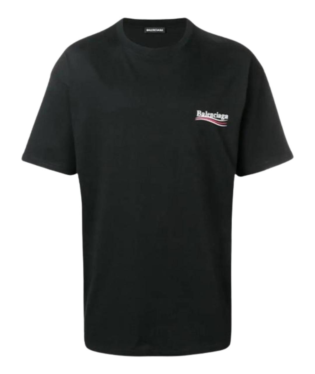 BALENCIAGA Черная хлопковая футболка, фото 1