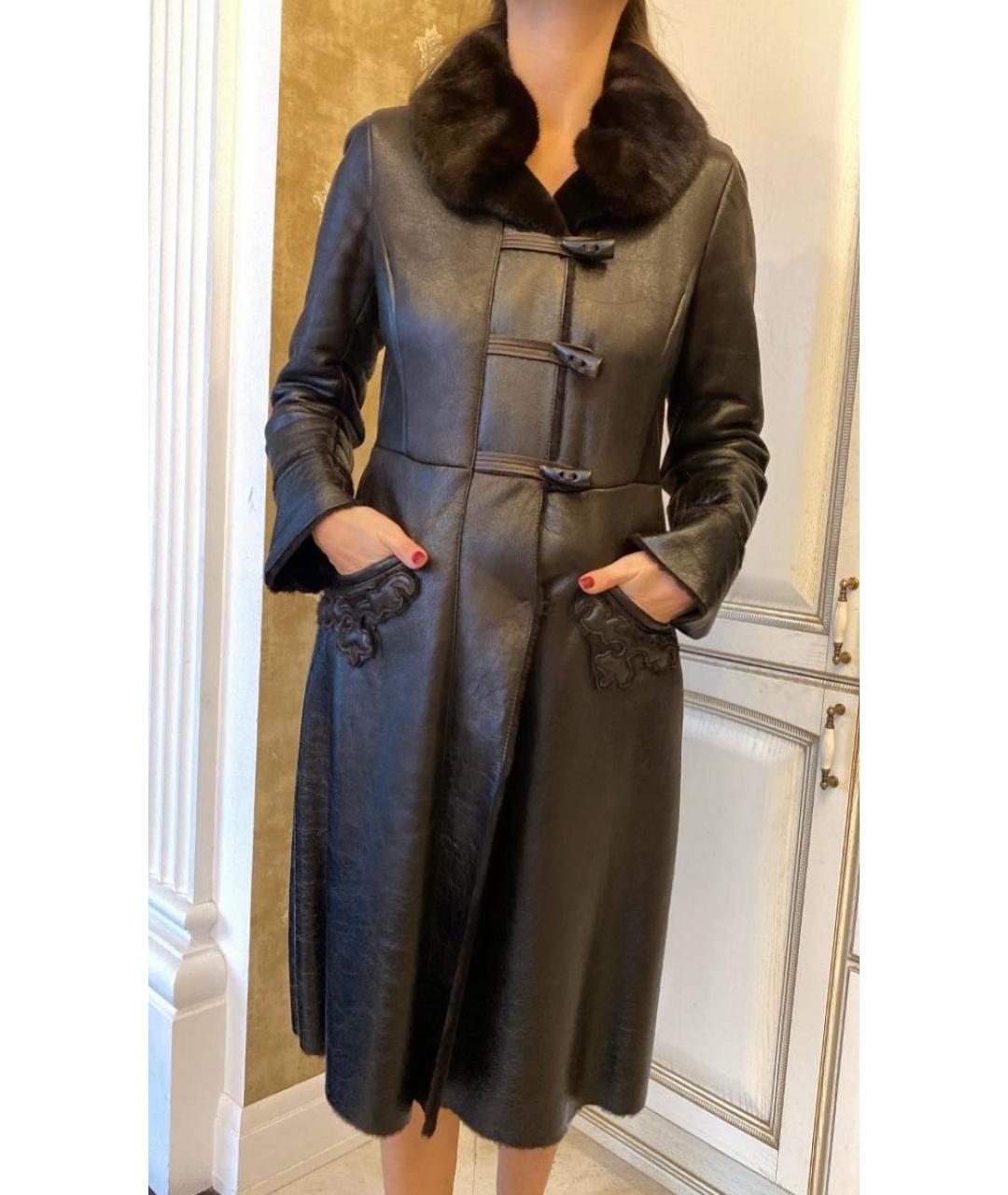 PRADA Коричневая кожаная дубленка, фото 2