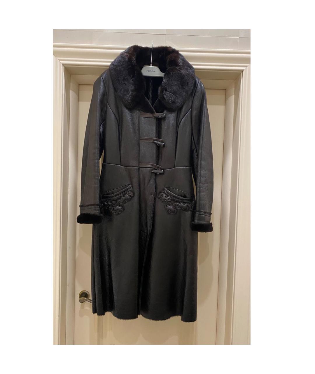 PRADA Коричневая кожаная дубленка, фото 9