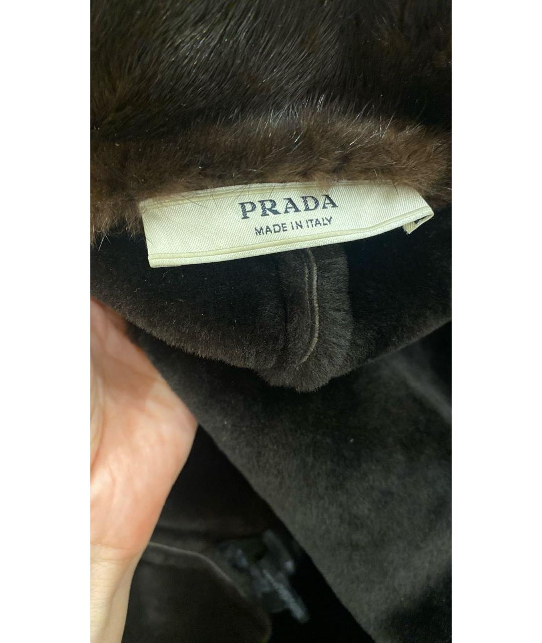 PRADA Коричневая кожаная дубленка, фото 6