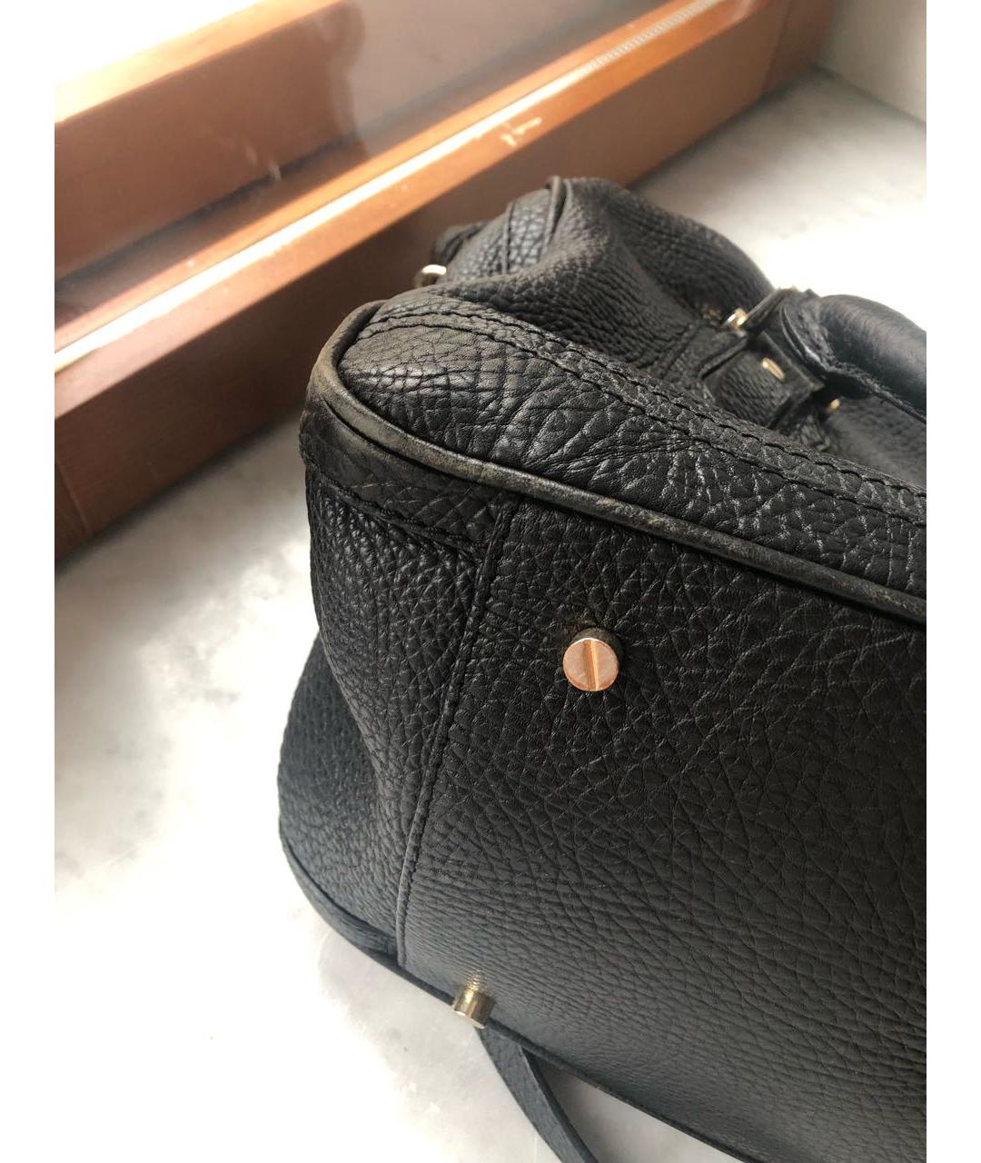 BURBERRY Черная кожаная сумка с короткими ручками, фото 6