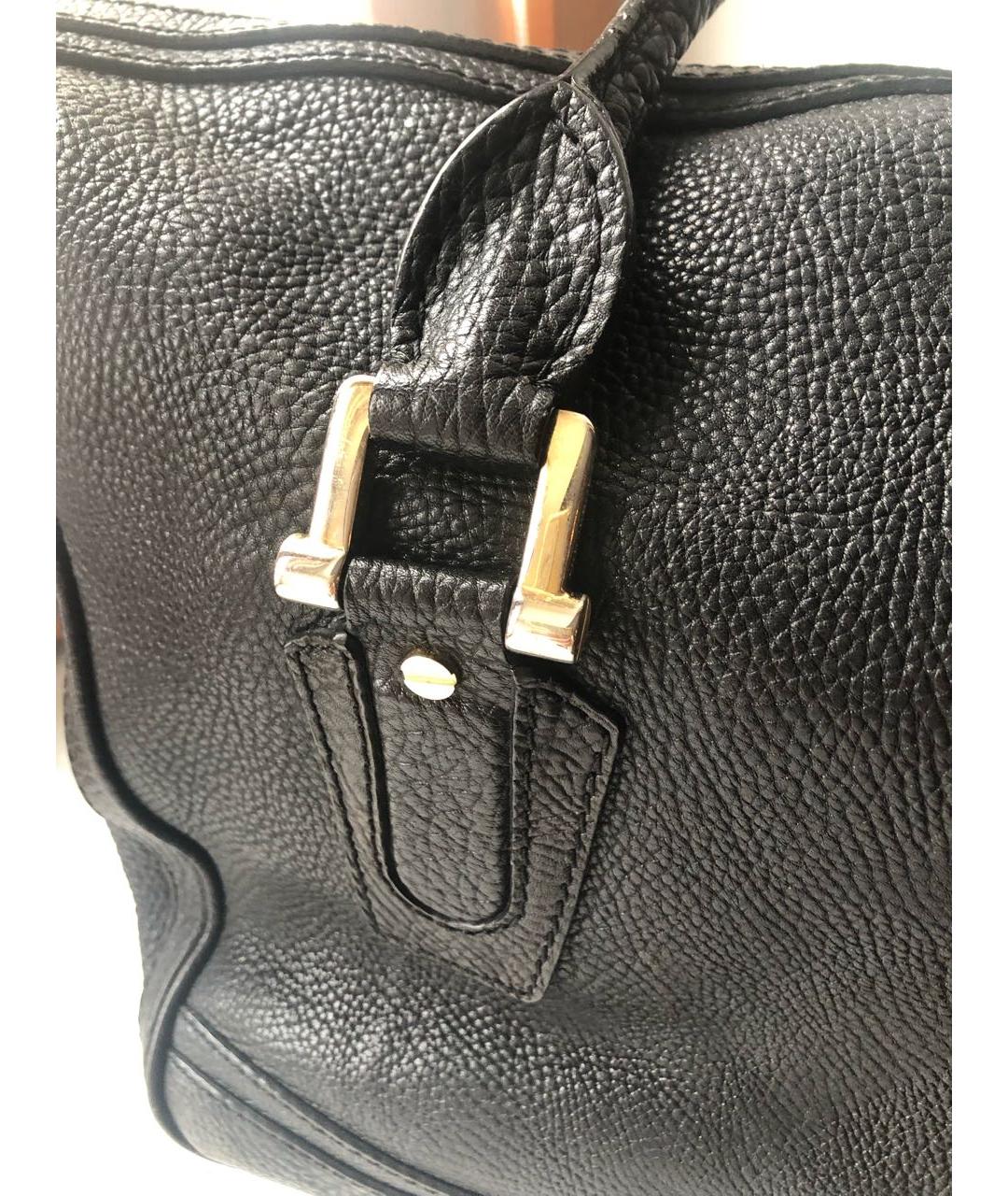 BURBERRY Черная кожаная сумка с короткими ручками, фото 8