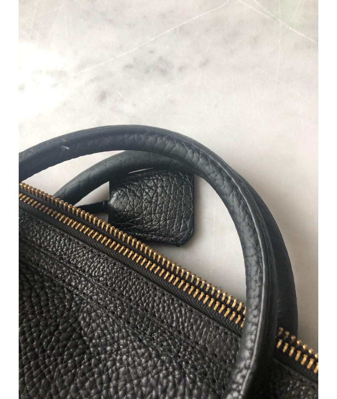 BURBERRY Черная кожаная сумка с короткими ручками, фото 5