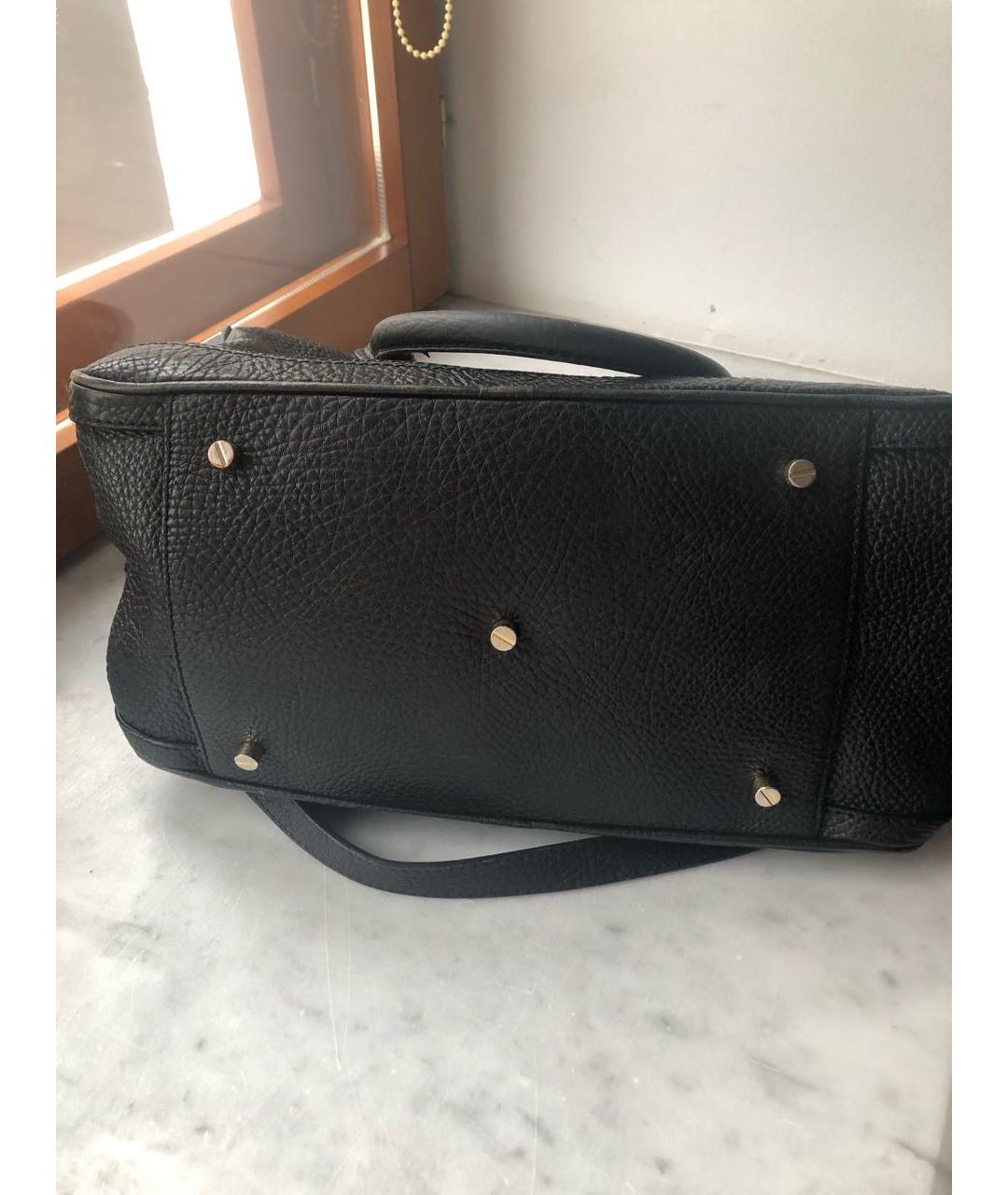 BURBERRY Черная кожаная сумка с короткими ручками, фото 7