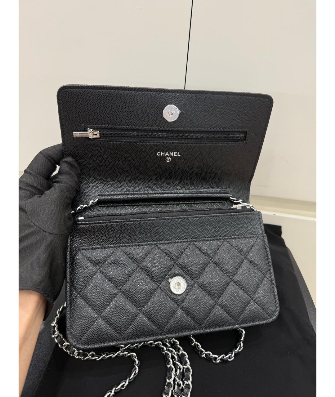 CHANEL Черная кожаная сумка через плечо, фото 7