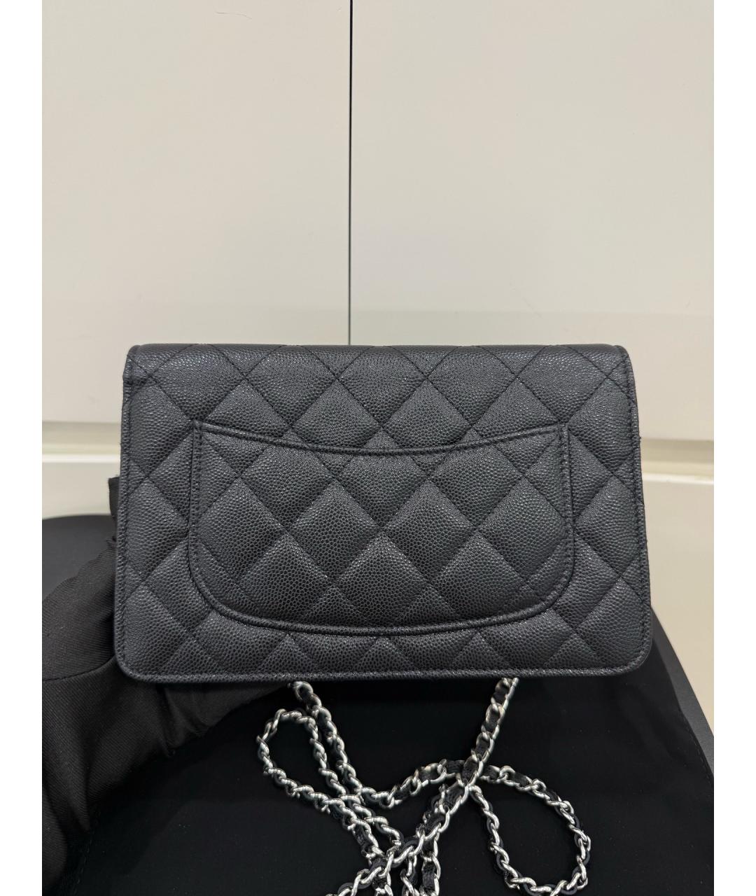 CHANEL Черная кожаная сумка через плечо, фото 5
