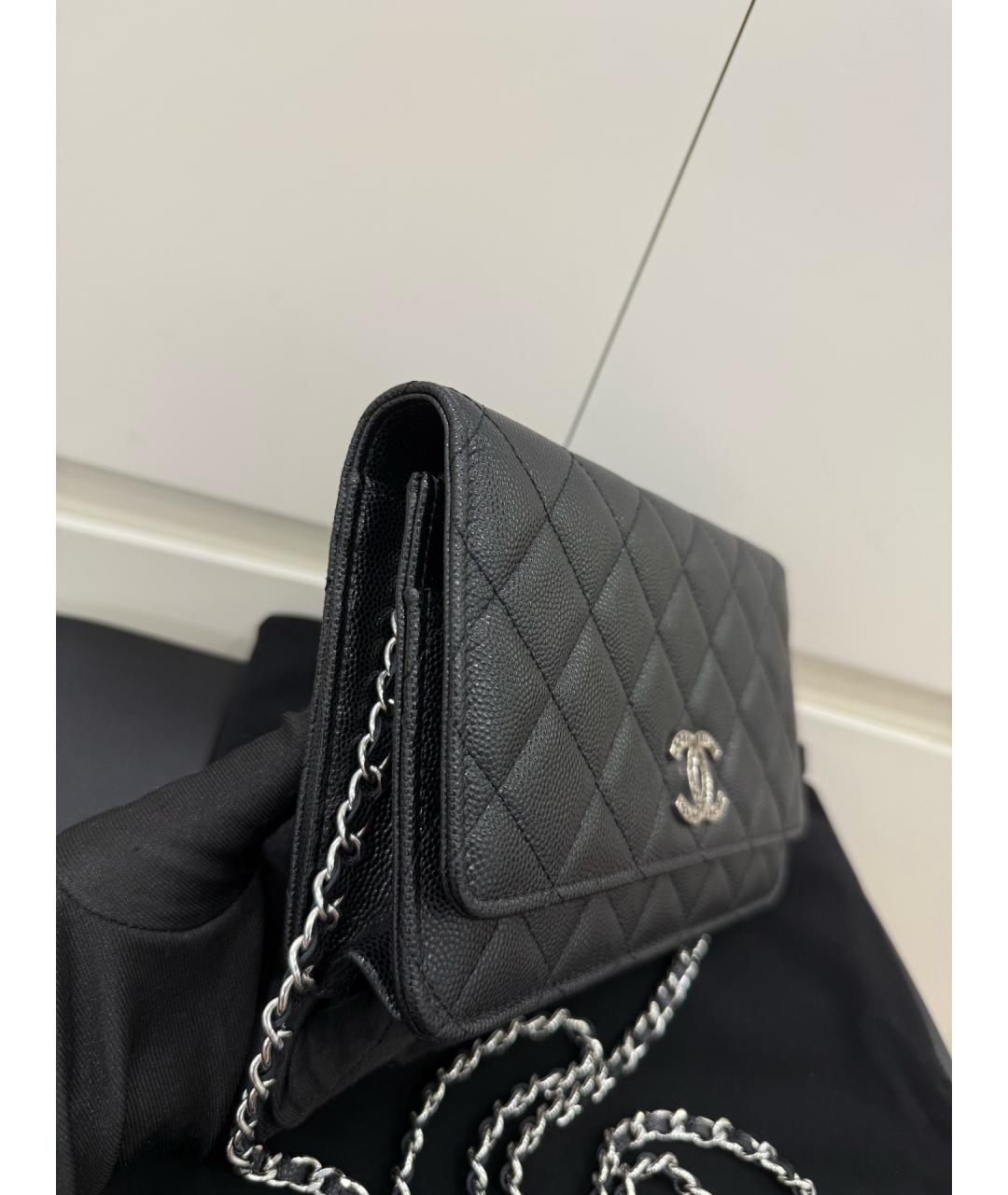 CHANEL Черная кожаная сумка через плечо, фото 4