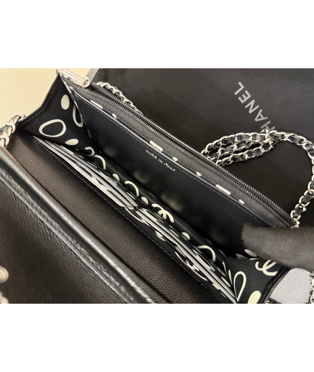 CHANEL Черная кожаная сумка через плечо, фото 8