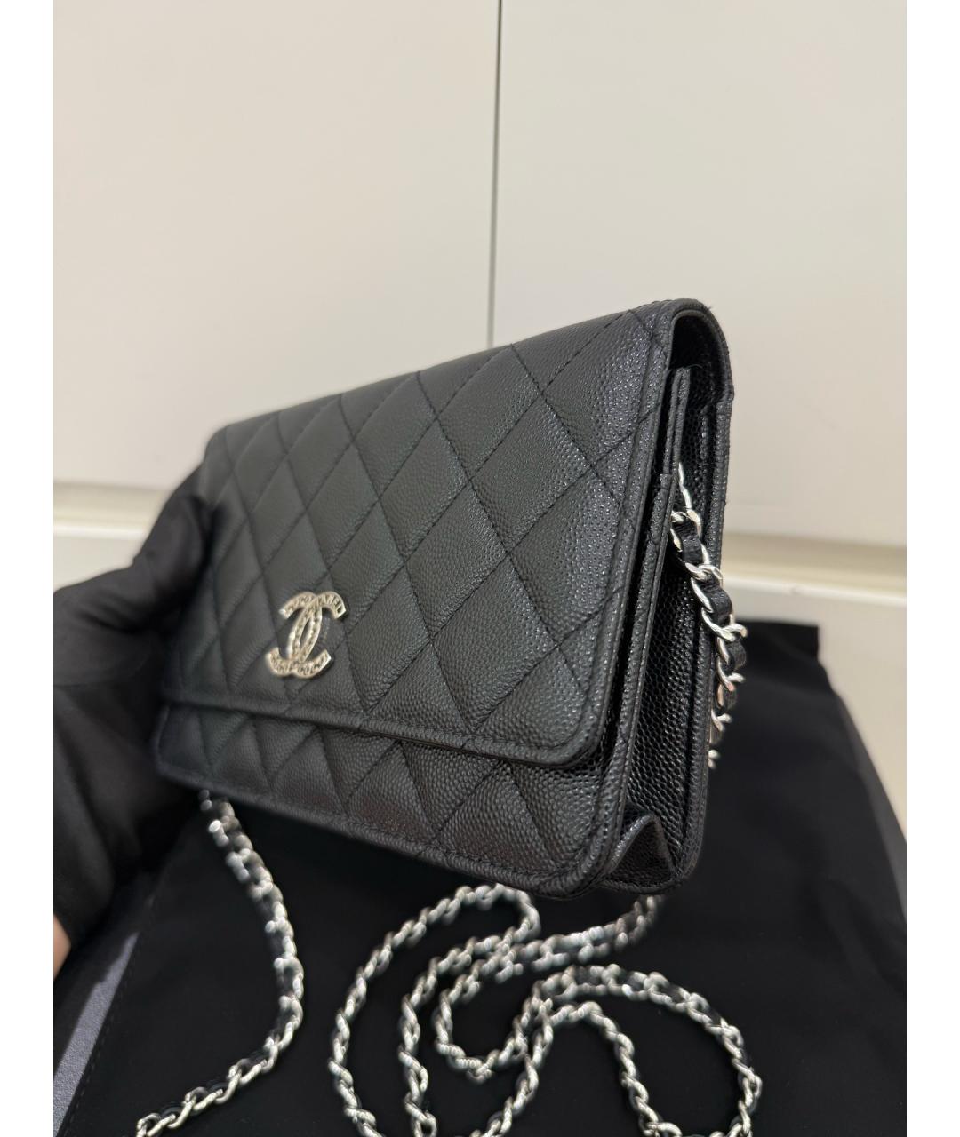 CHANEL Черная кожаная сумка через плечо, фото 3