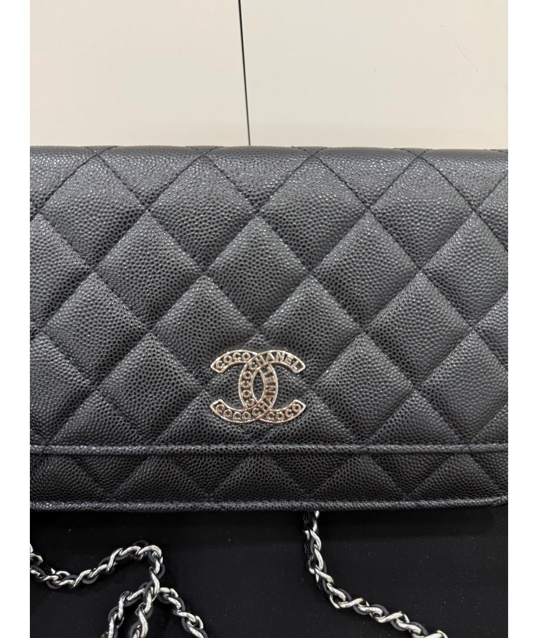 CHANEL Черная кожаная сумка через плечо, фото 6