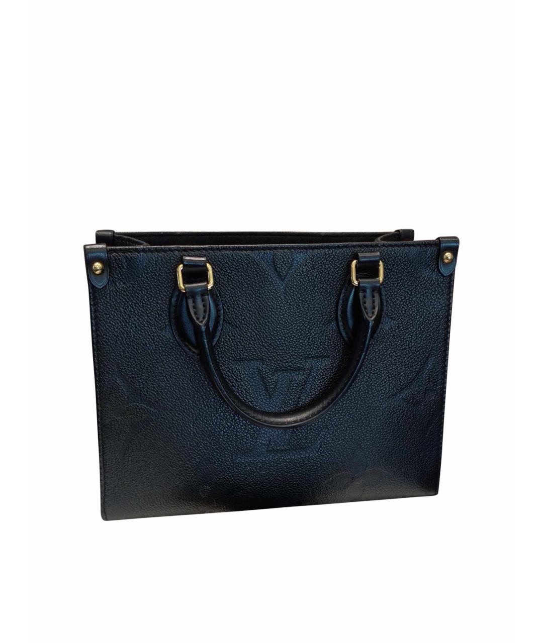 LOUIS VUITTON Черная кожаная сумка тоут, фото 1