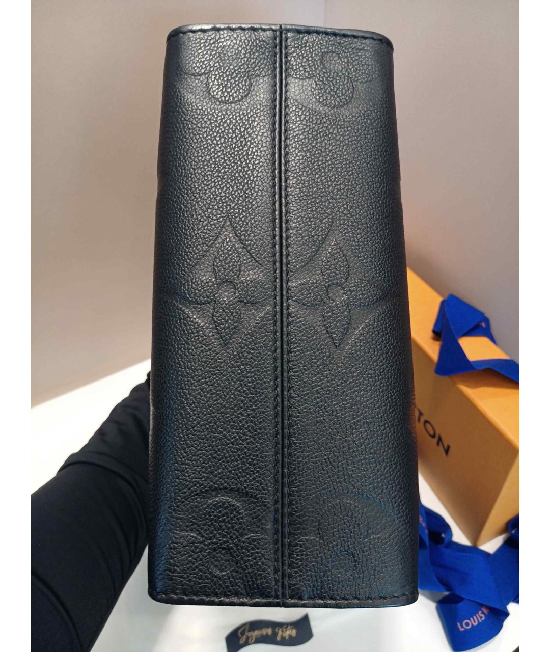 LOUIS VUITTON Черная кожаная сумка тоут, фото 5