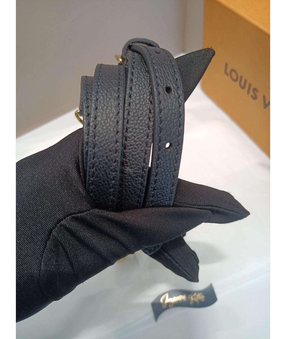 LOUIS VUITTON Черная кожаная сумка тоут, фото 8