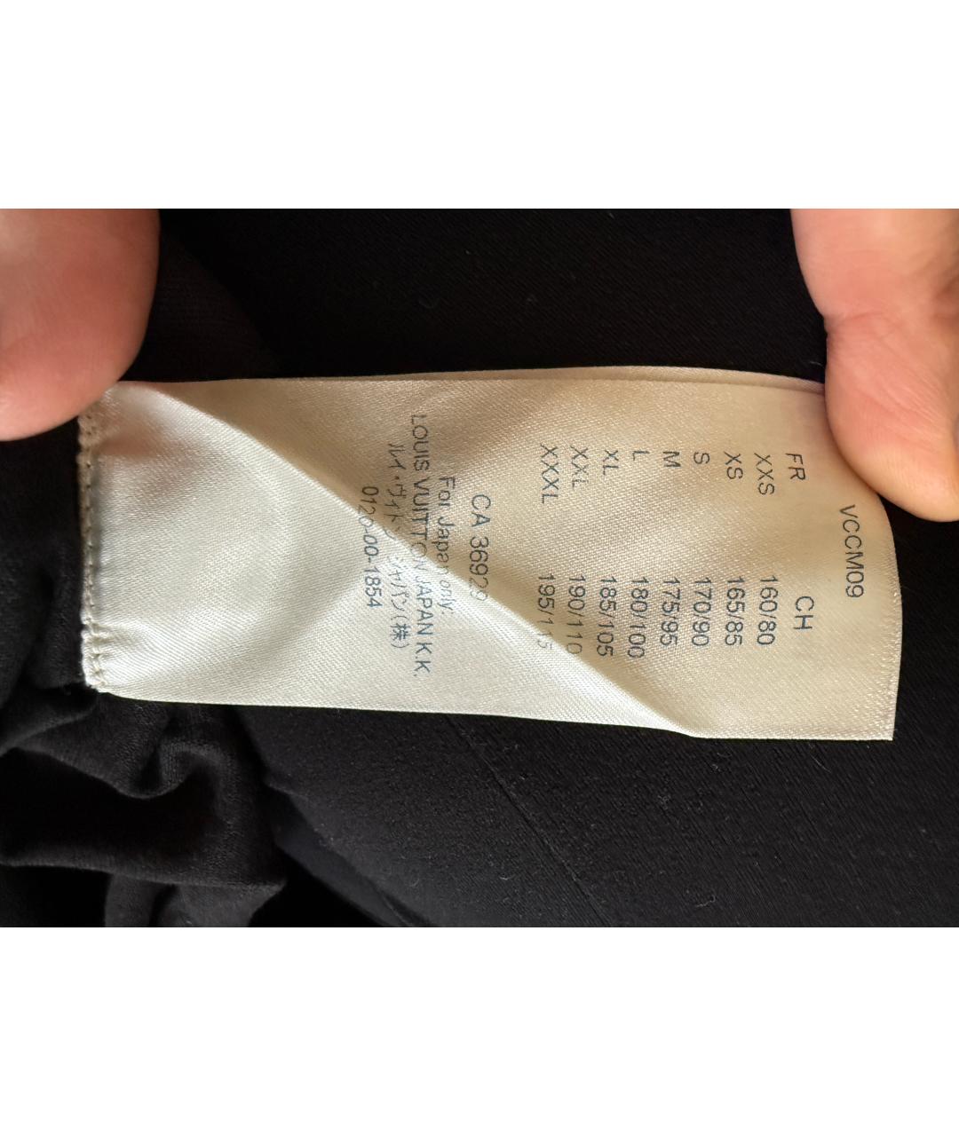 LOUIS VUITTON Черная хлопковая футболка, фото 4