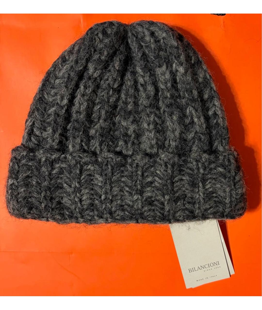 BILANCIONI Серая шерстяная шапка, фото 3
