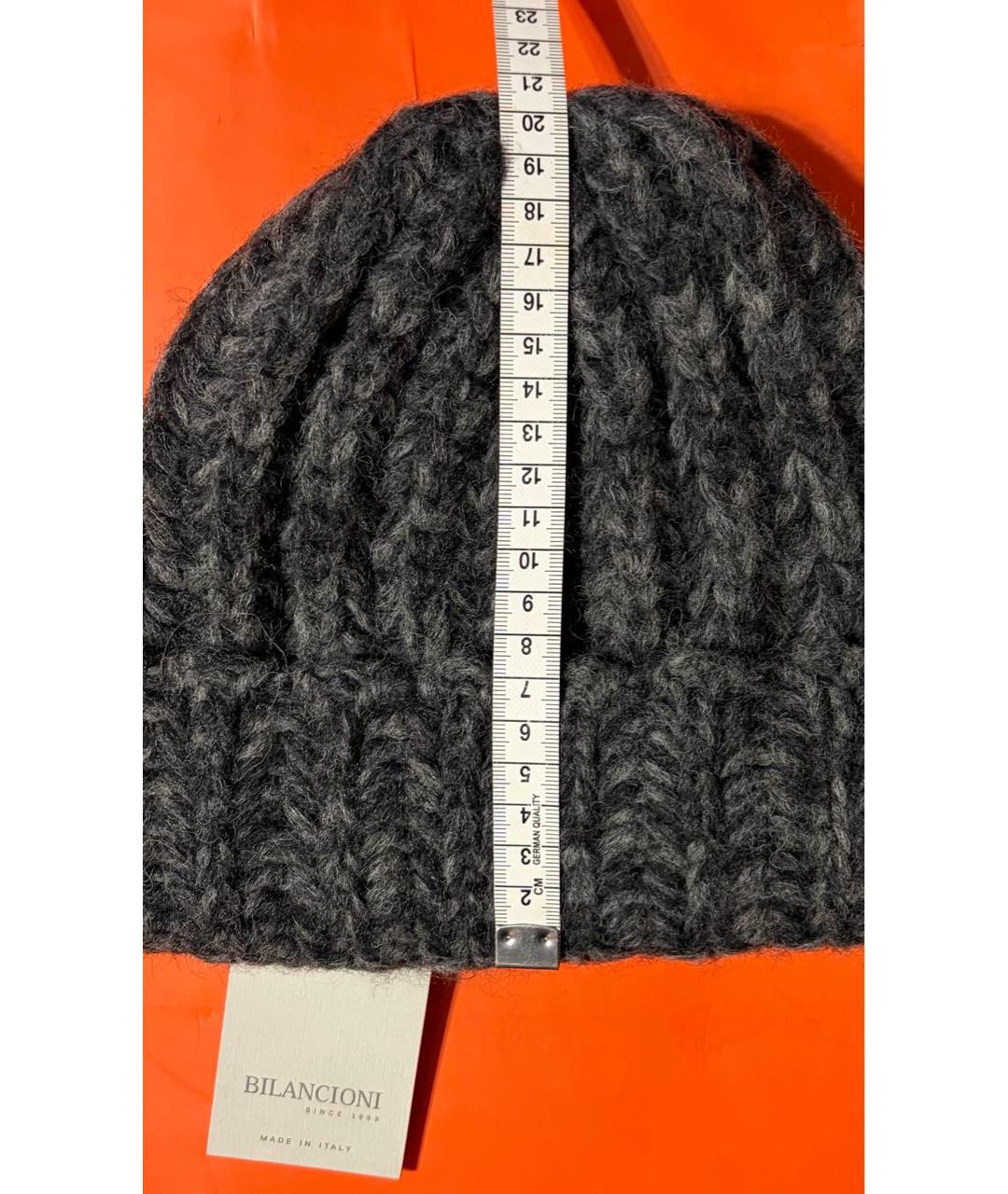 BILANCIONI Серая шерстяная шапка, фото 8
