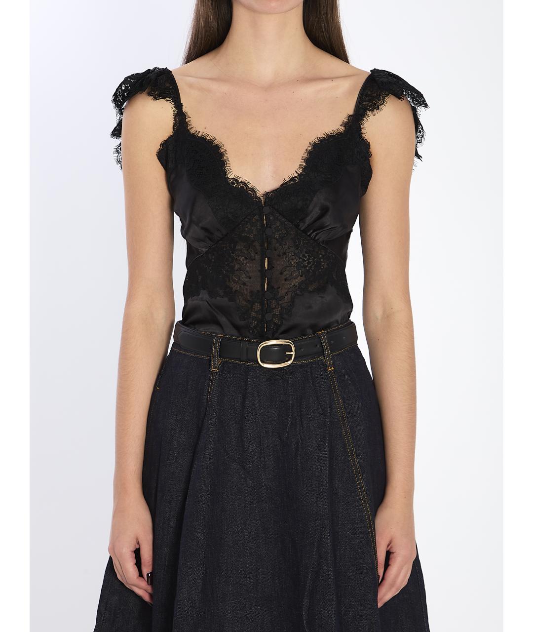 SELF-PORTRAIT Черная полиэстеровая майка, фото 2