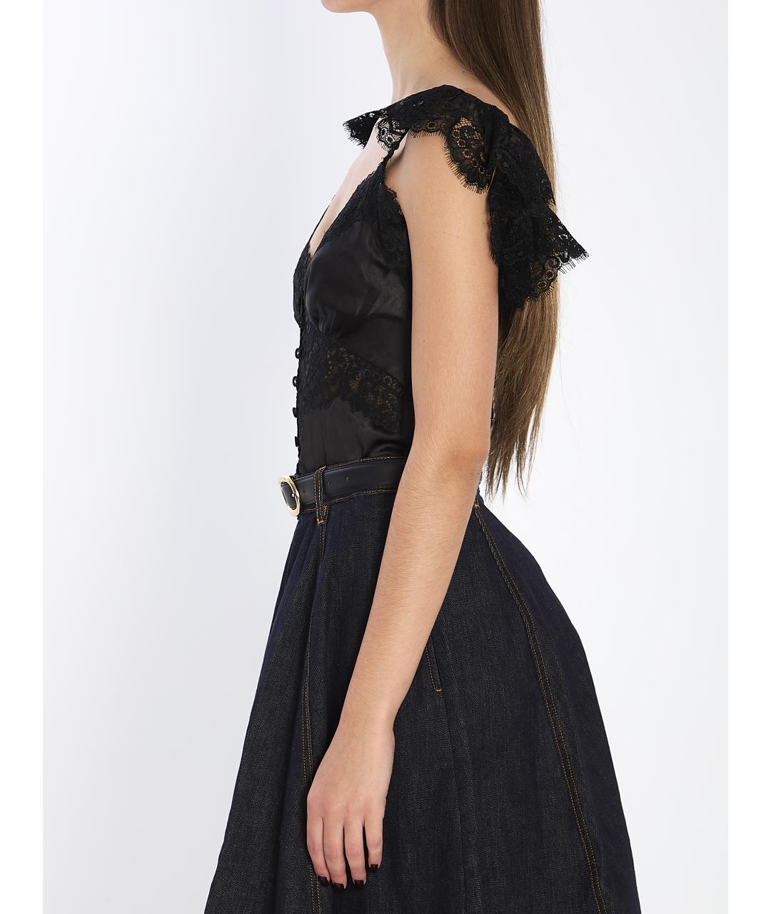 SELF-PORTRAIT Черная полиэстеровая майка, фото 4