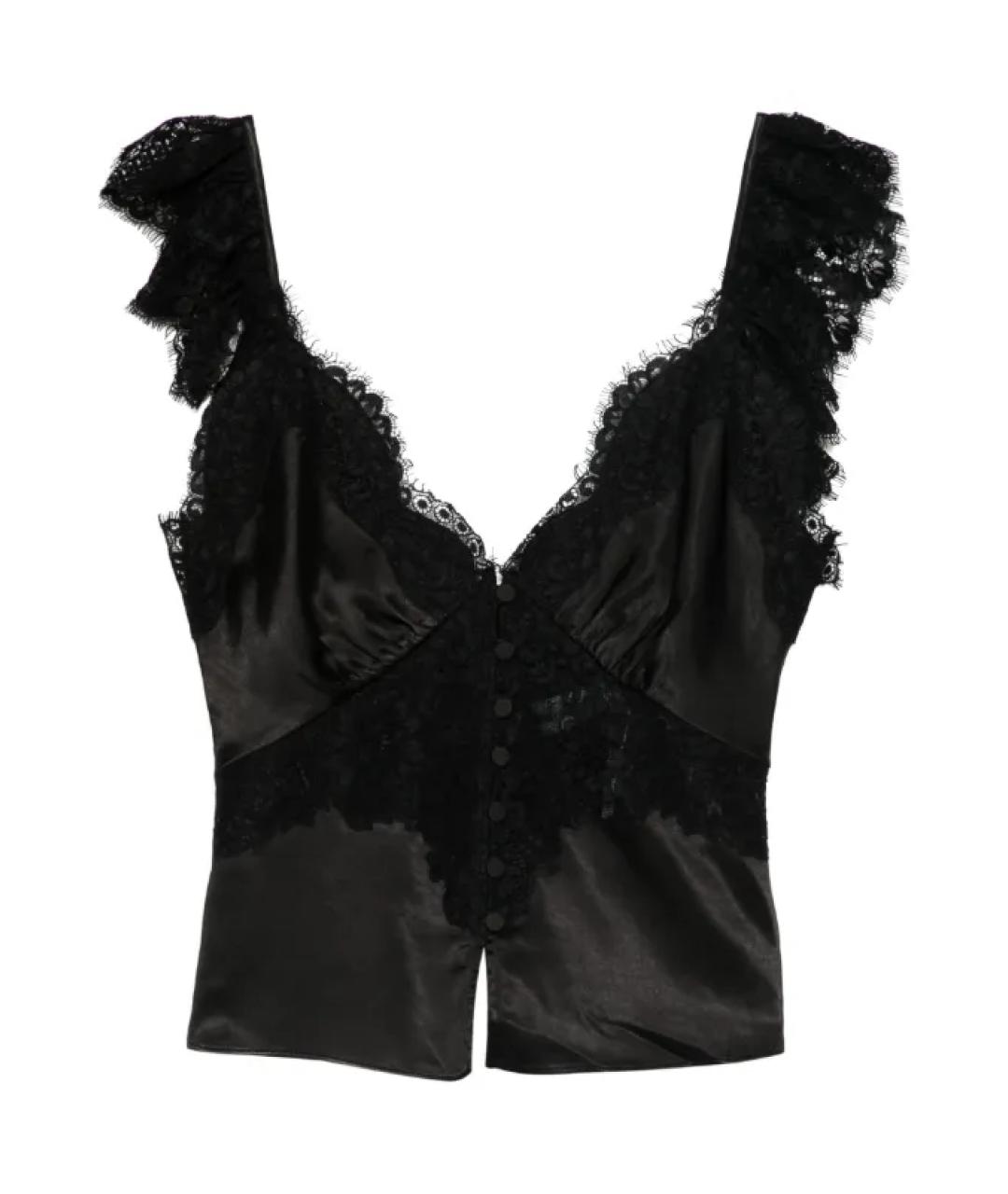 SELF-PORTRAIT Черная полиэстеровая майка, фото 1