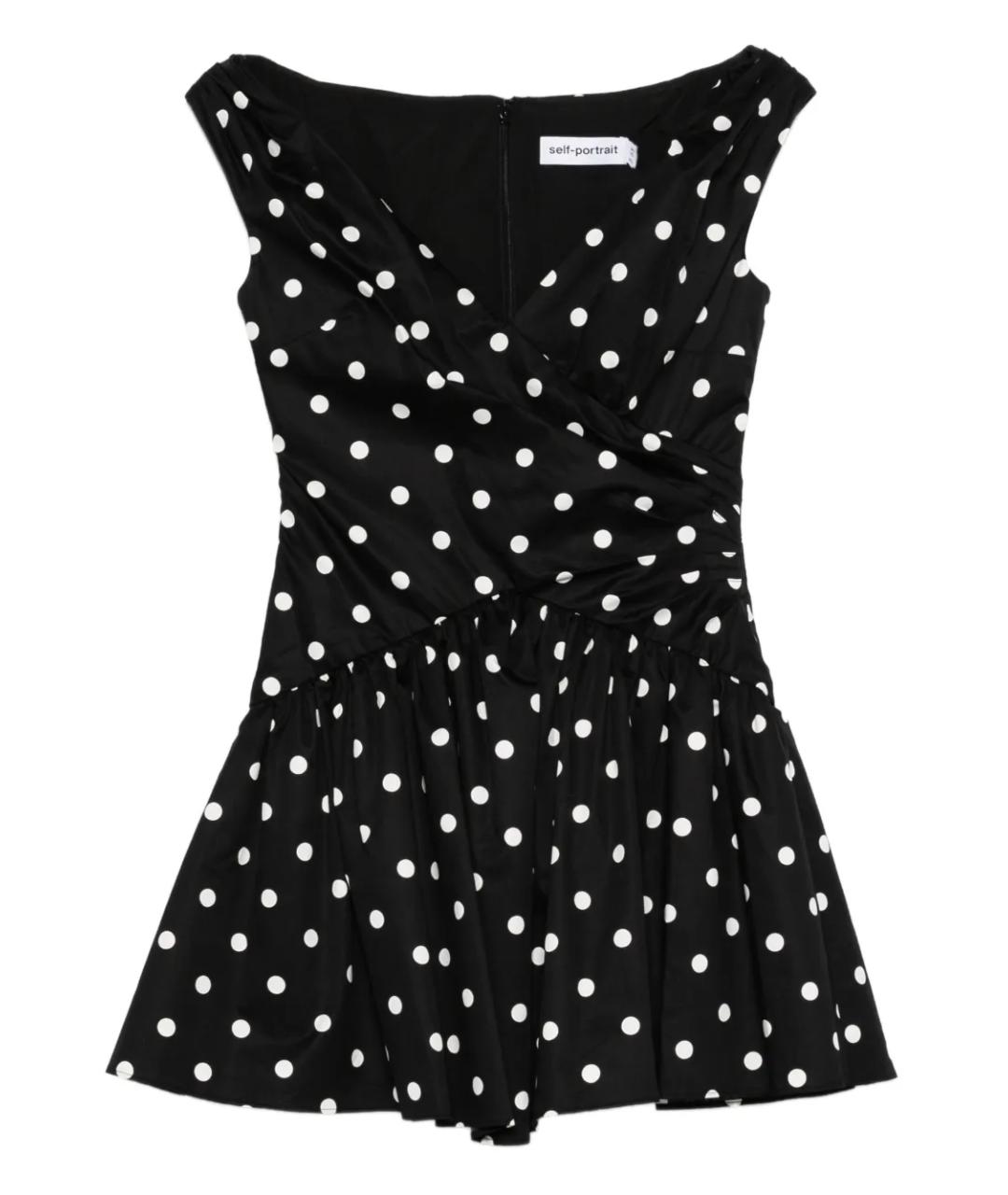 SELF-PORTRAIT Черное хлопковое платье, фото 1