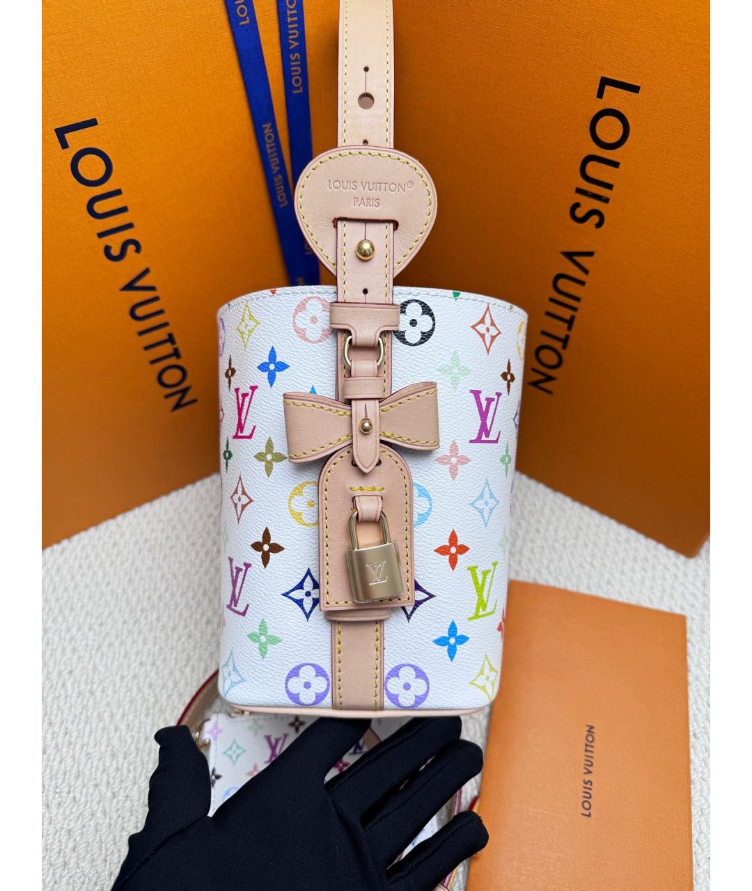 LOUIS VUITTON Белая кожаная сумка через плечо, фото 3