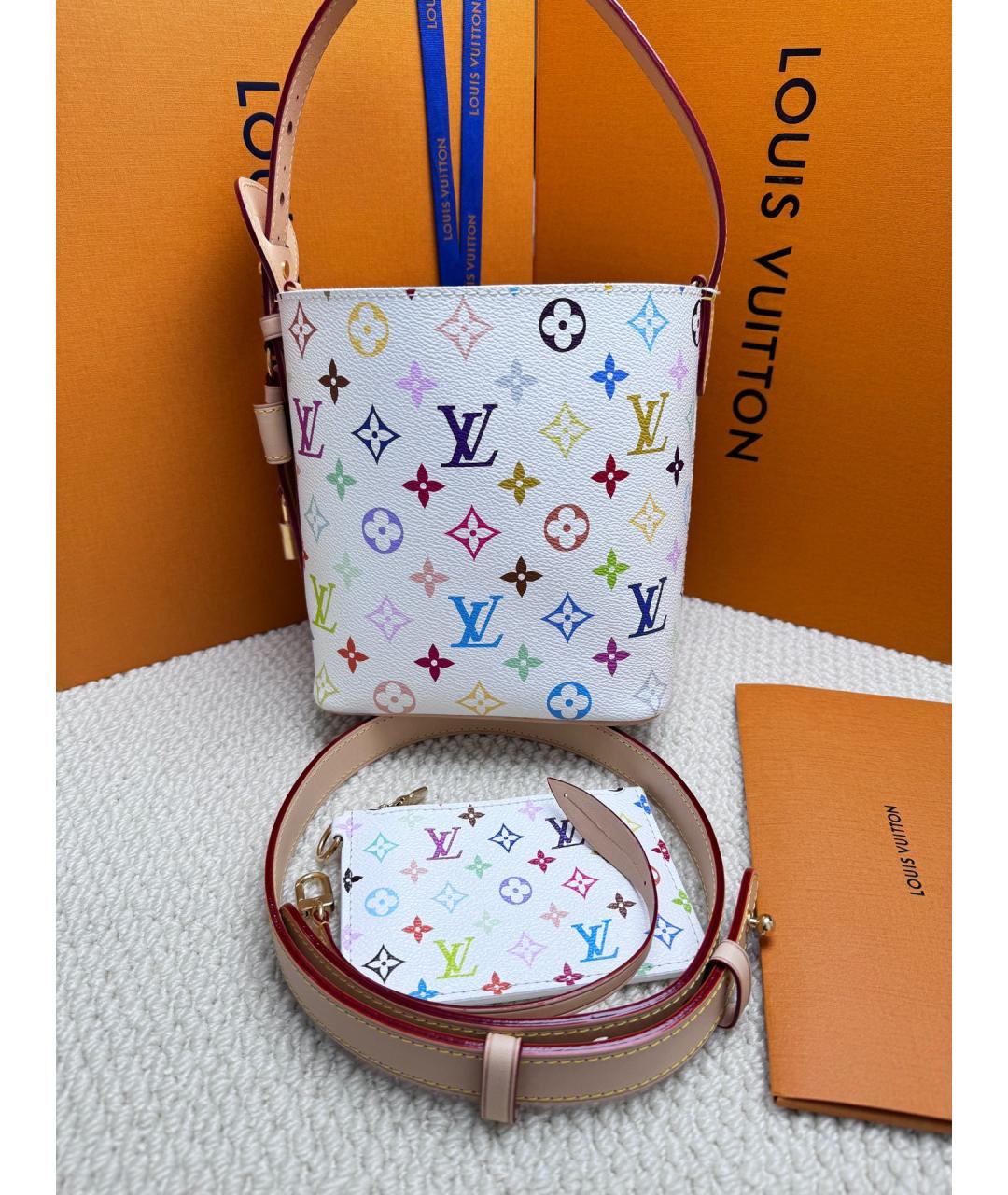 LOUIS VUITTON Белая кожаная сумка через плечо, фото 2