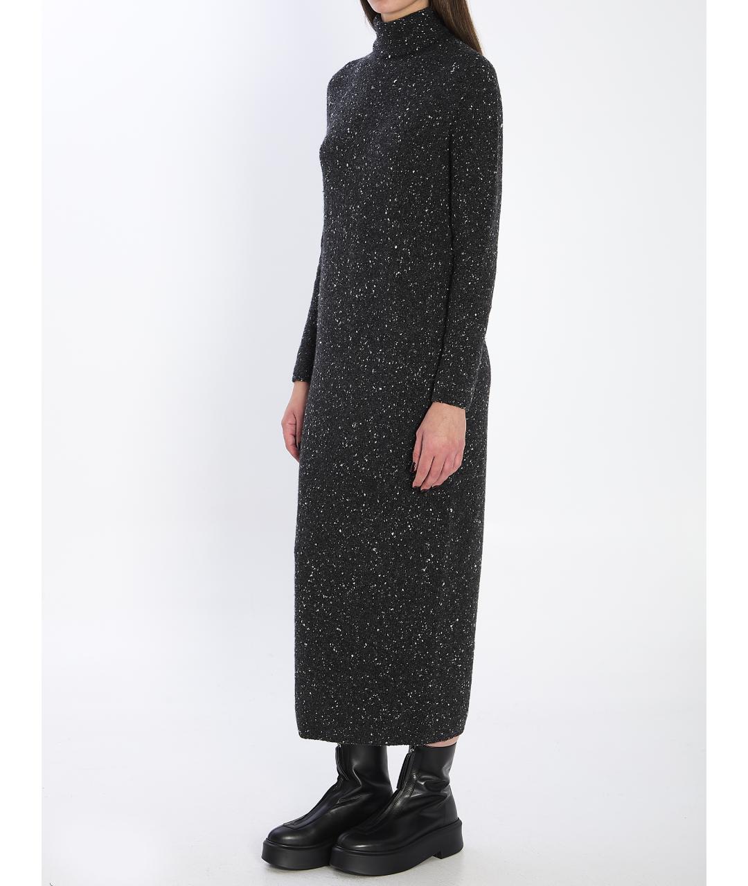 THE ROW Антрацитовое кашемировое повседневное платье, фото 3